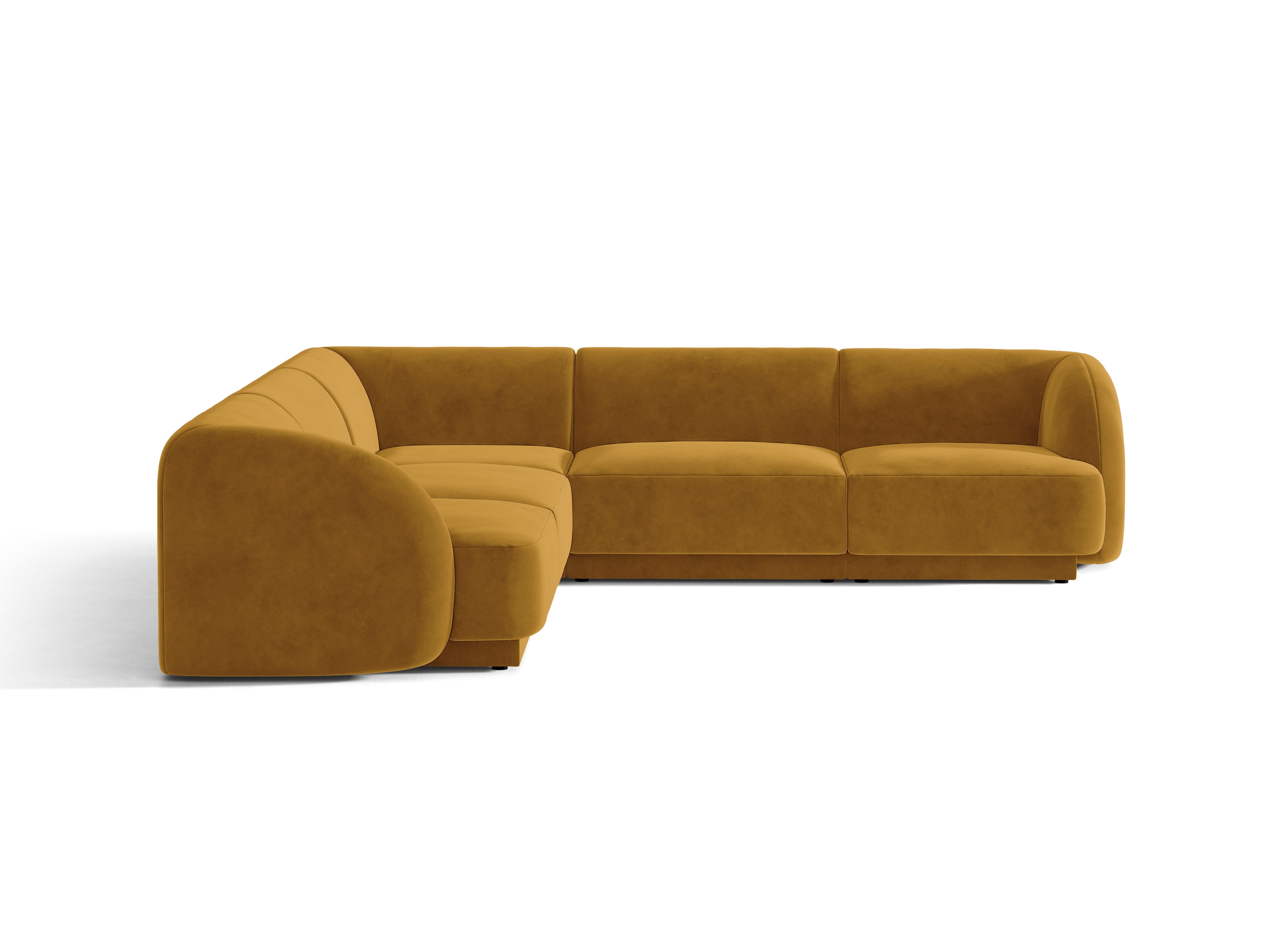 Samt-Ecksofa für 5 Personen MILEY gelb