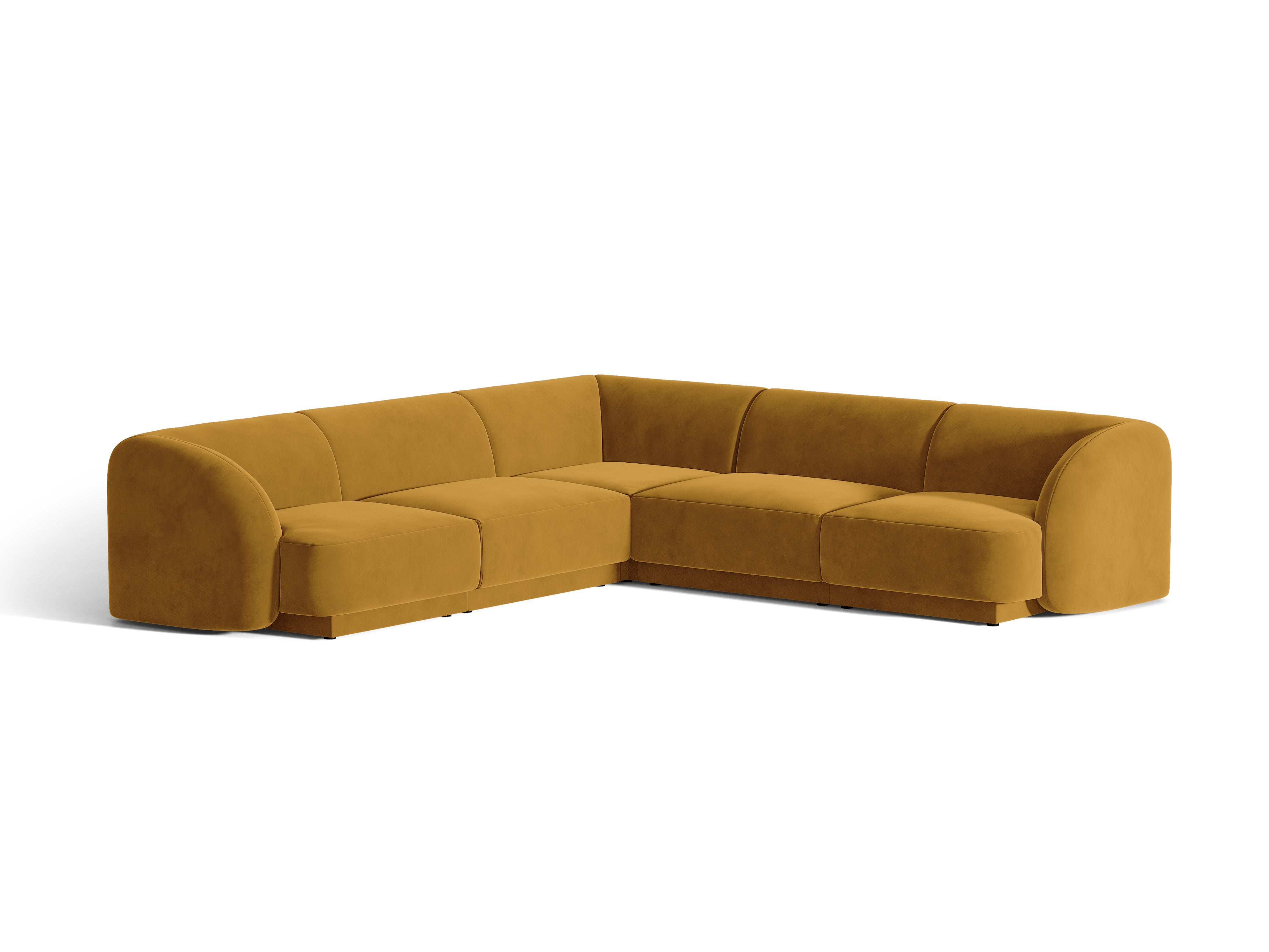 Samt-Ecksofa für 5 Personen MILEY gelb
