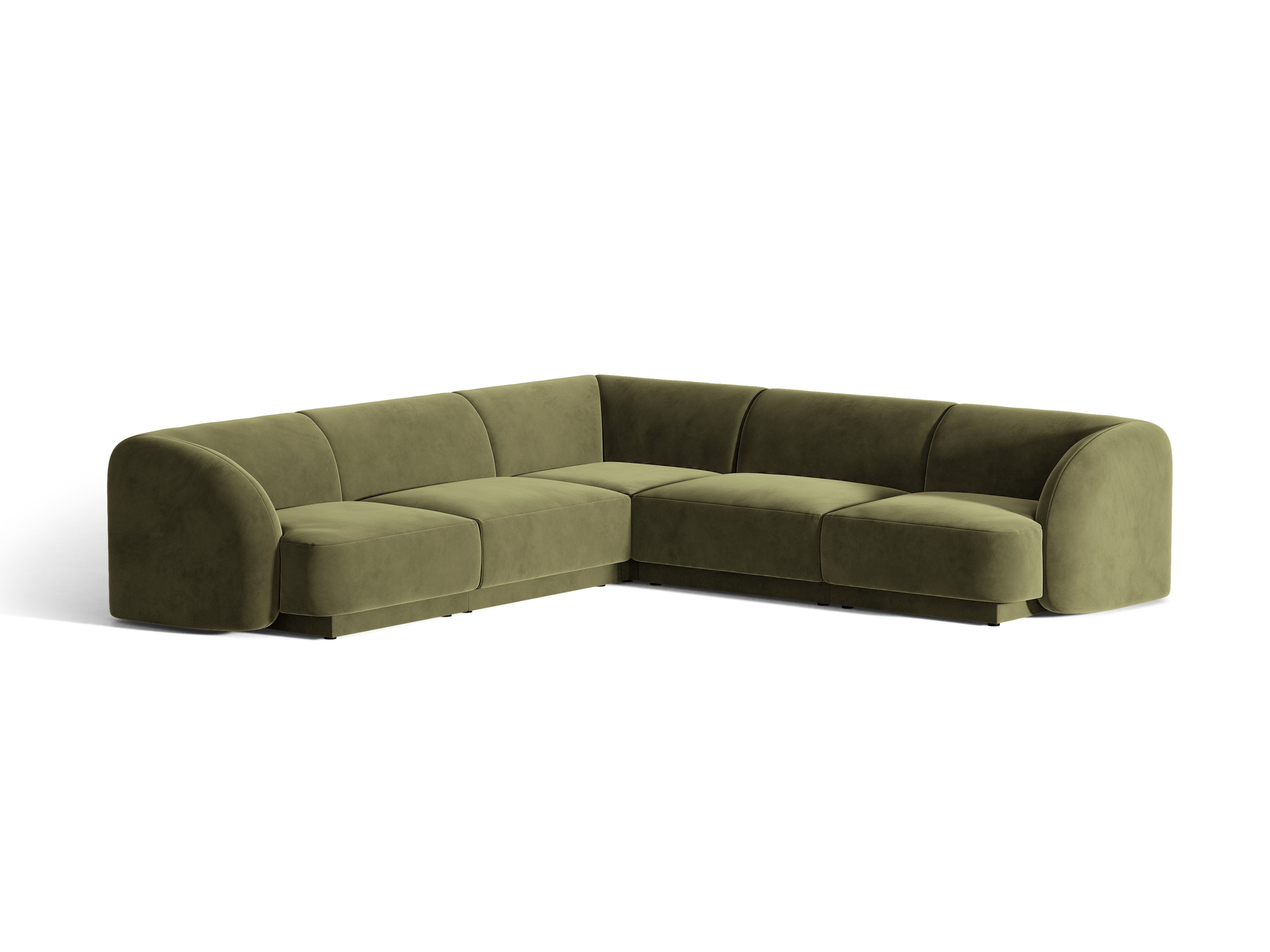 Samt-Ecksofa für 5 Personen MILEY grün