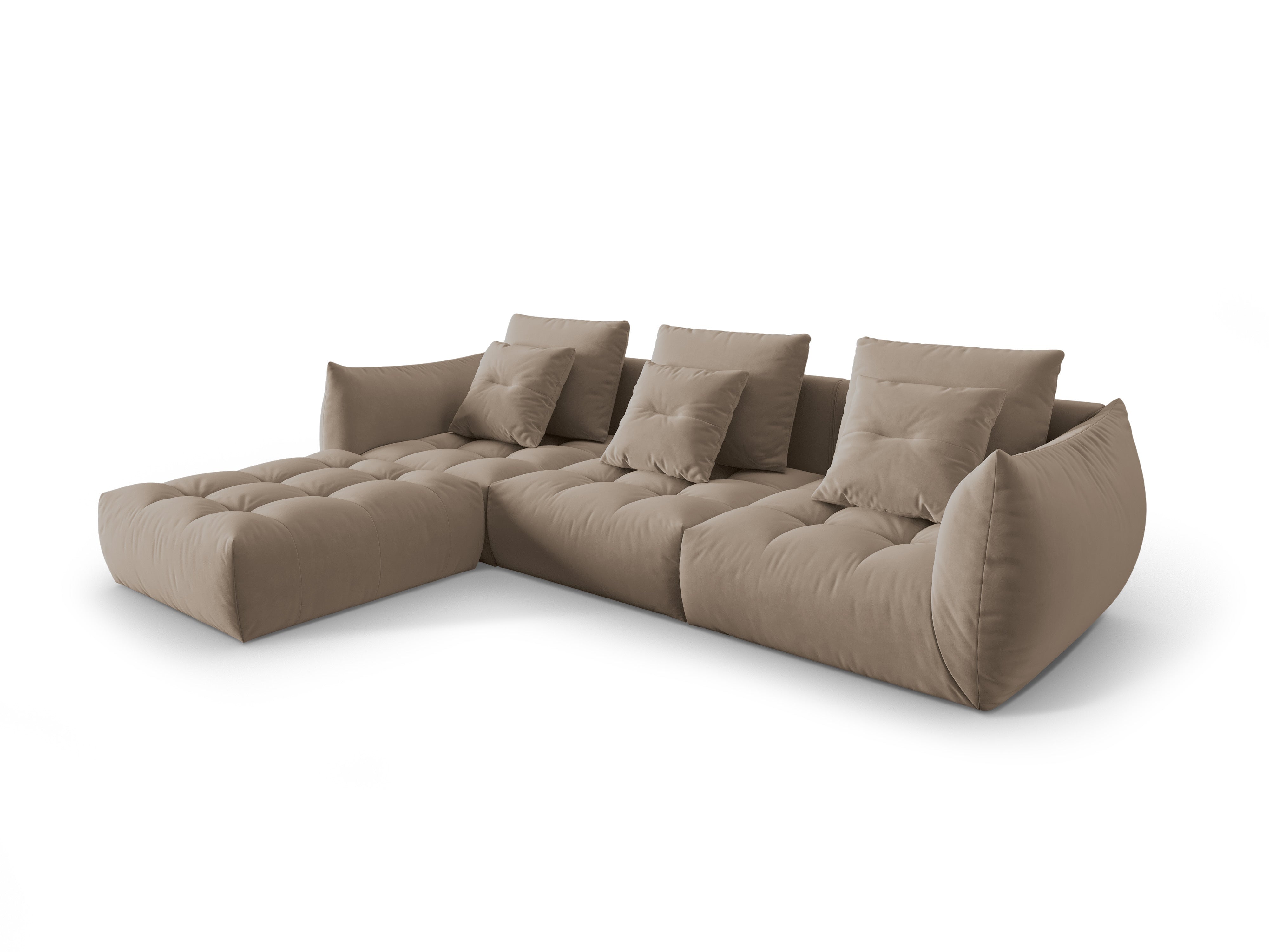 Velvet Modular Sofa, "Bloom", 2 Seats, Light Brown, 332x216x95
Made in Europe