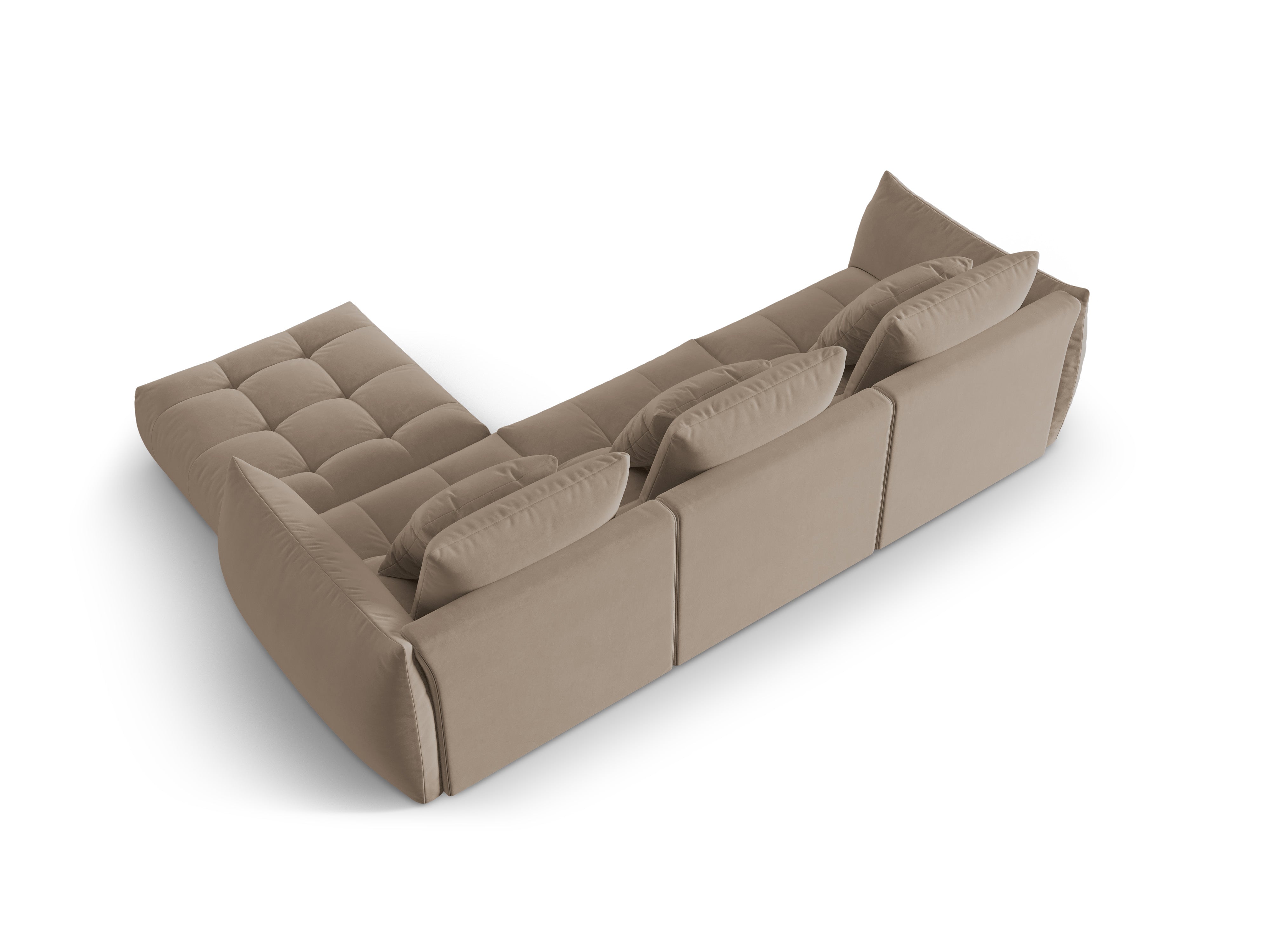 Velvet Modular Sofa, "Bloom", 2 Seats, Light Brown, 332x216x95
Made in Europe