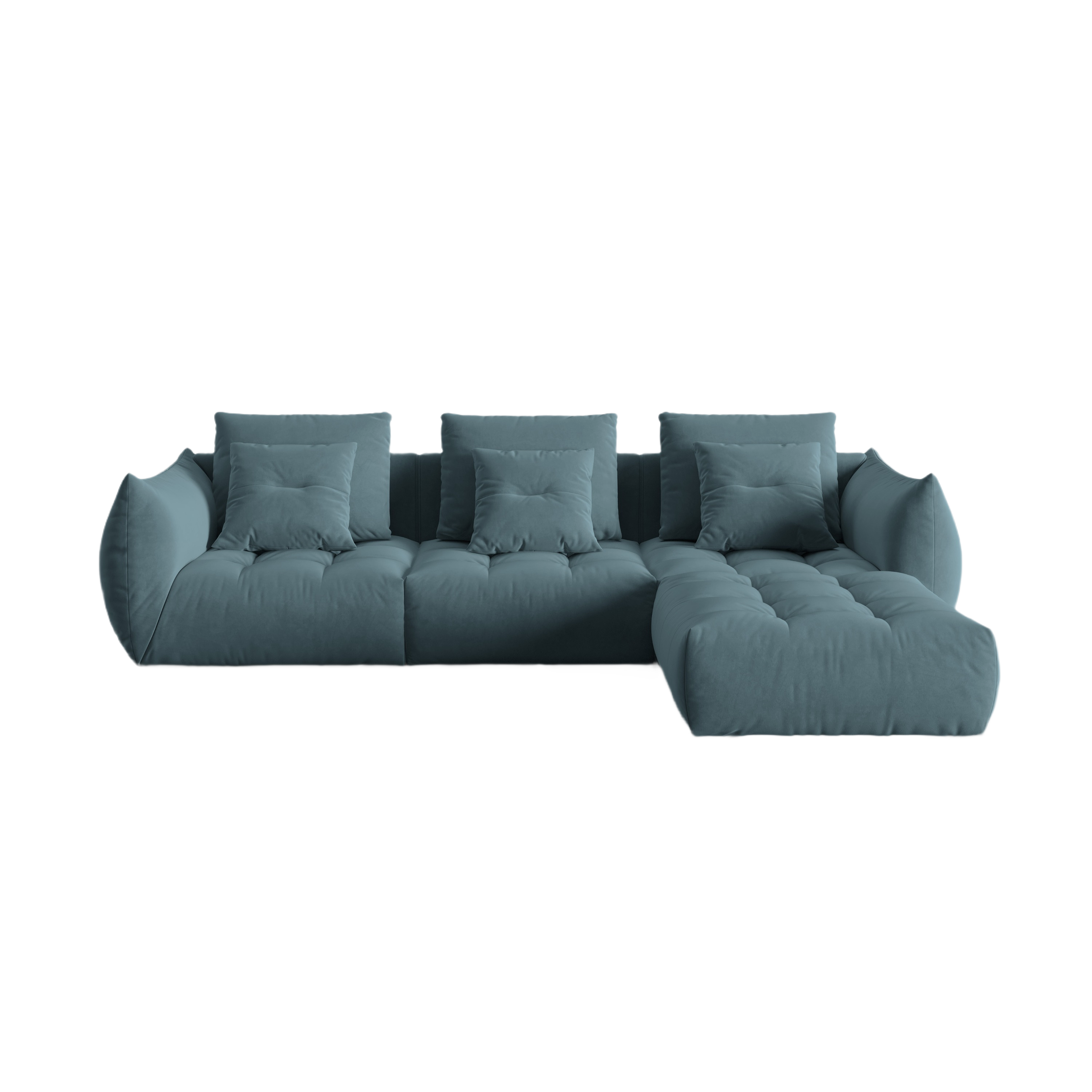 Velvet Modular Sofa, "Bloom", 2 Seats, Pastel Blue, 332x216x95
Made in Europe