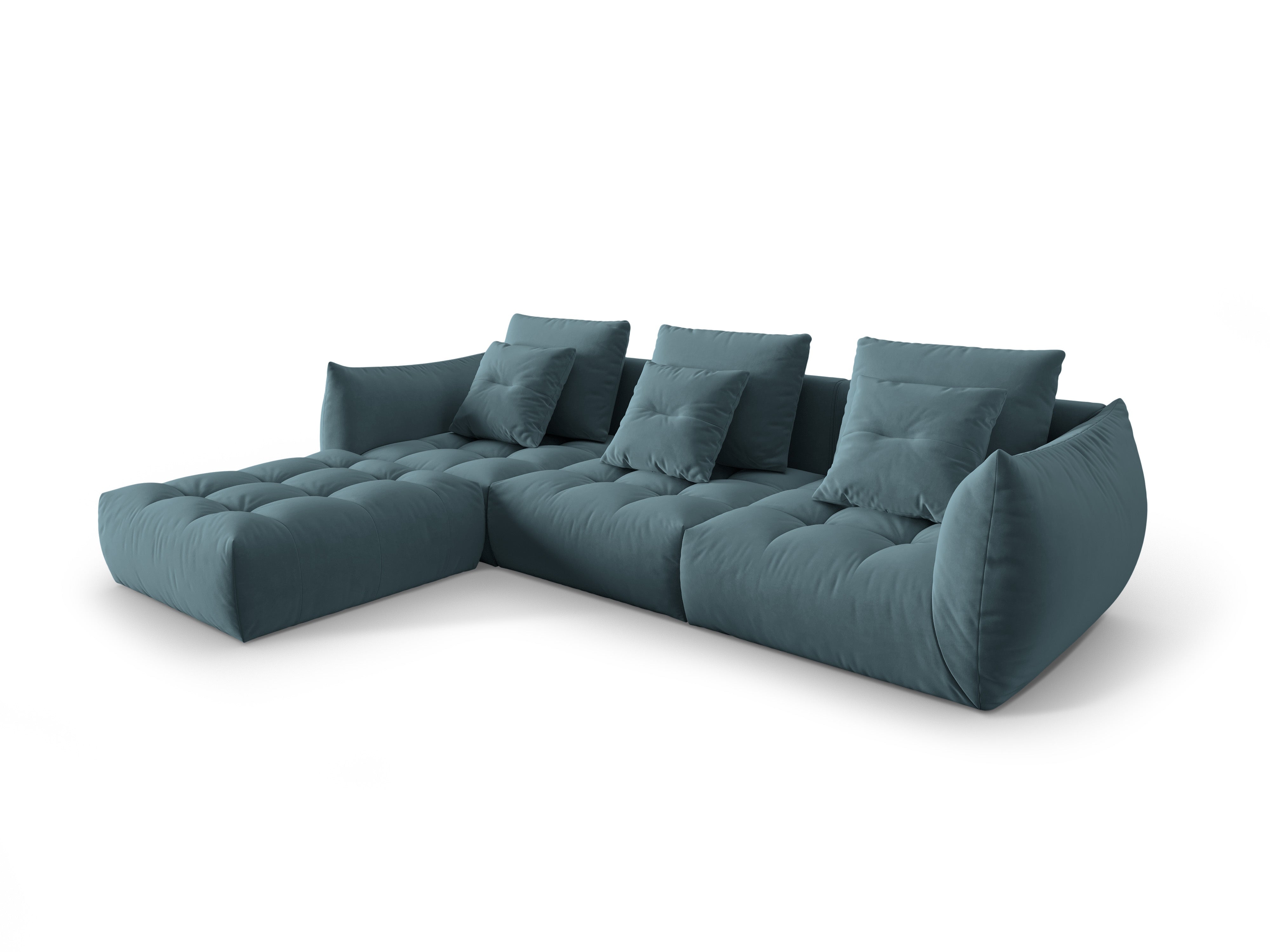 Velvet Modular Sofa, "Bloom", 2 Seats, Pastel Blue, 332x216x95
Made in Europe