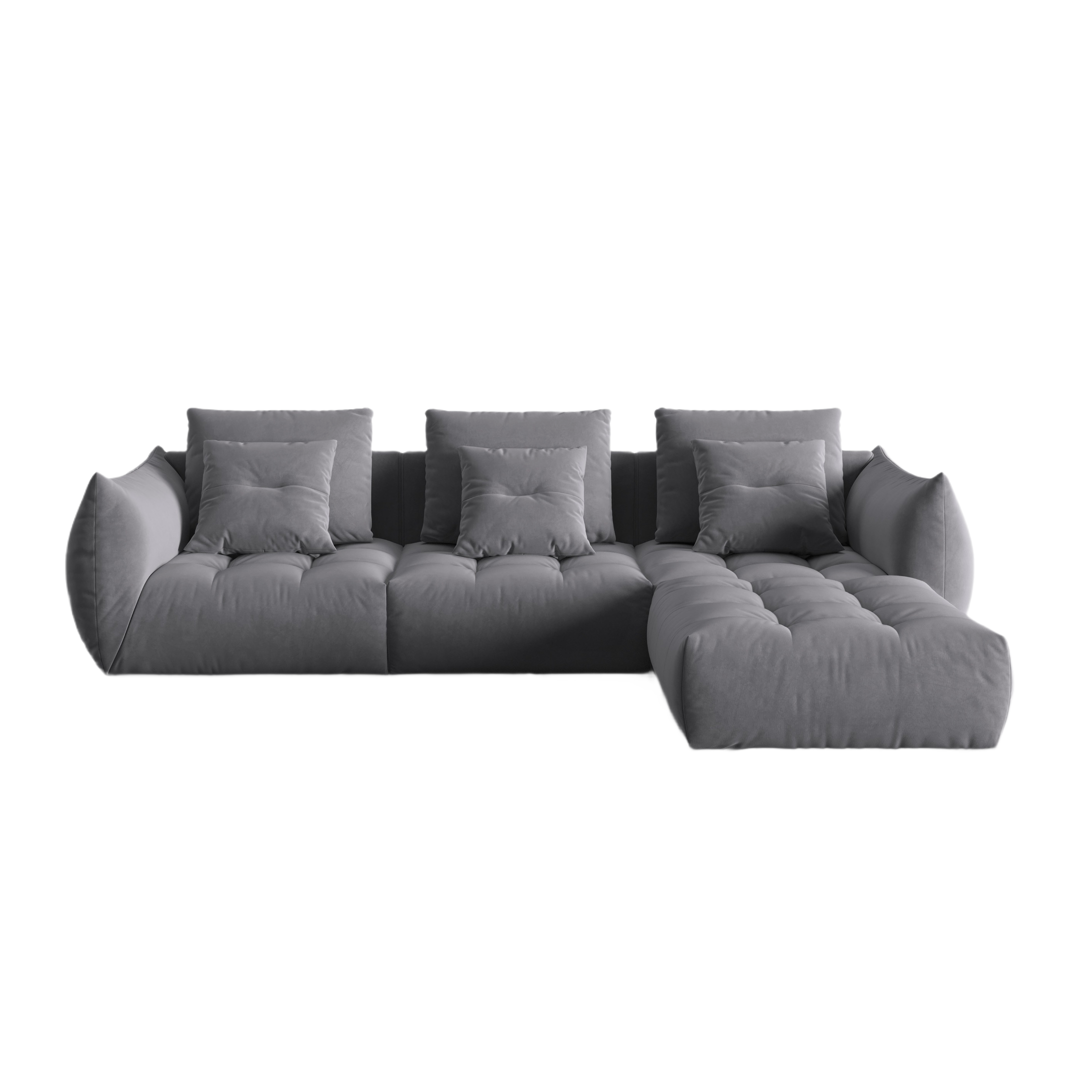 Velvet Modular Sofa, "Bloom", 2 Seats, Dark Gray, 332x216x95
Made in Europe