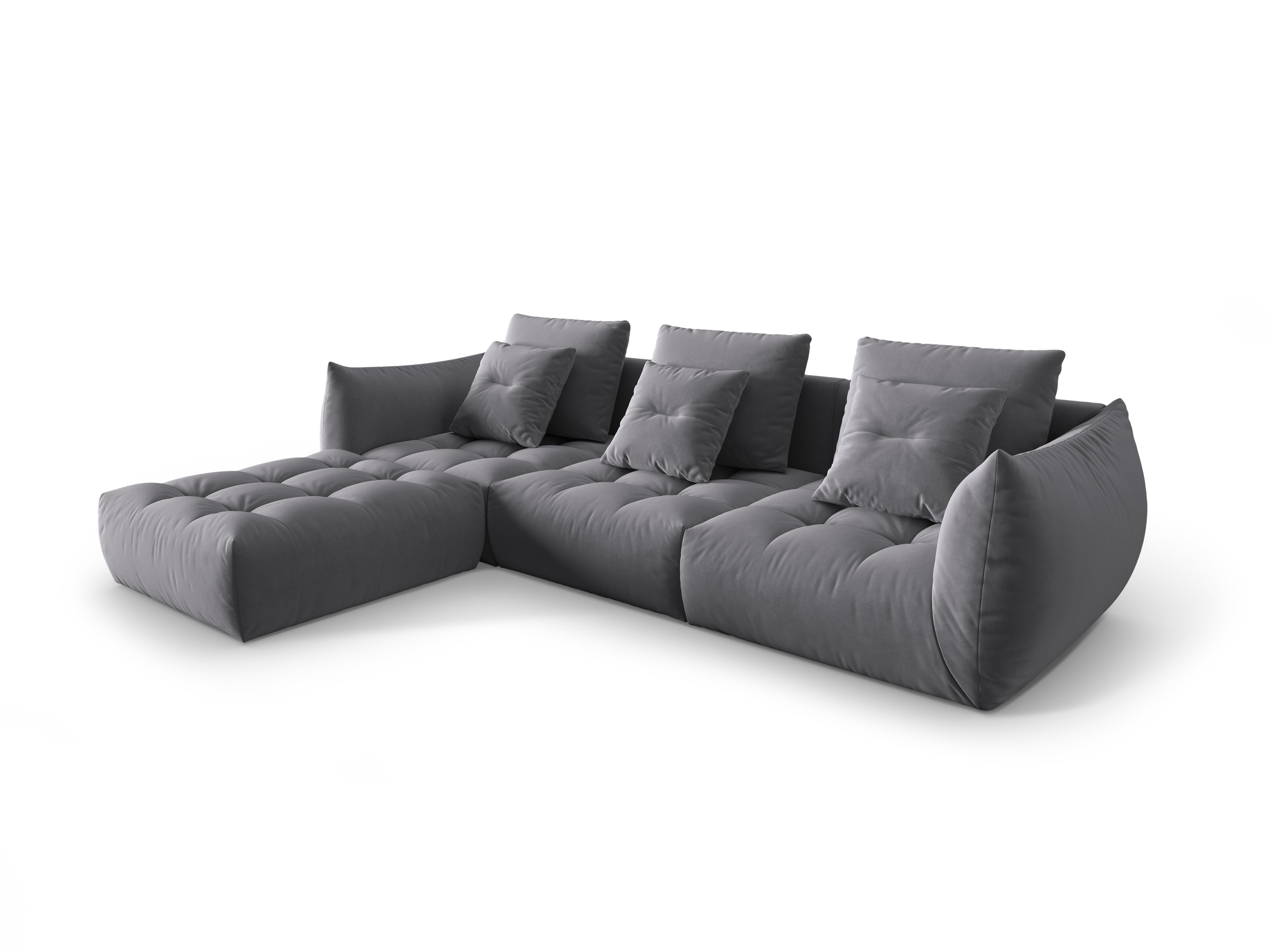 Velvet Modular Sofa, "Bloom", 2 Seats, Dark Gray, 332x216x95
Made in Europe