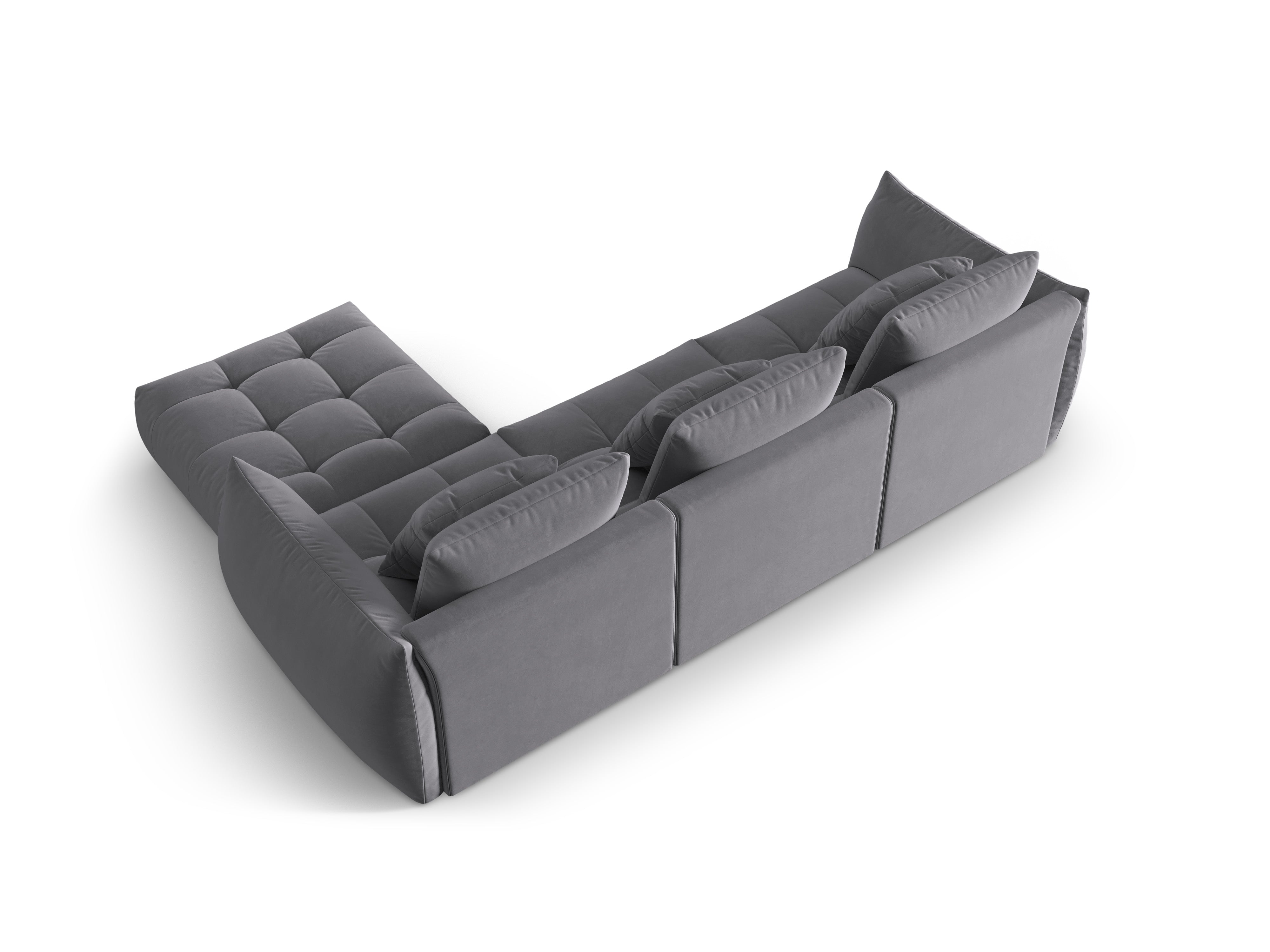 Velvet Modular Sofa, "Bloom", 2 Seats, Dark Gray, 332x216x95
Made in Europe