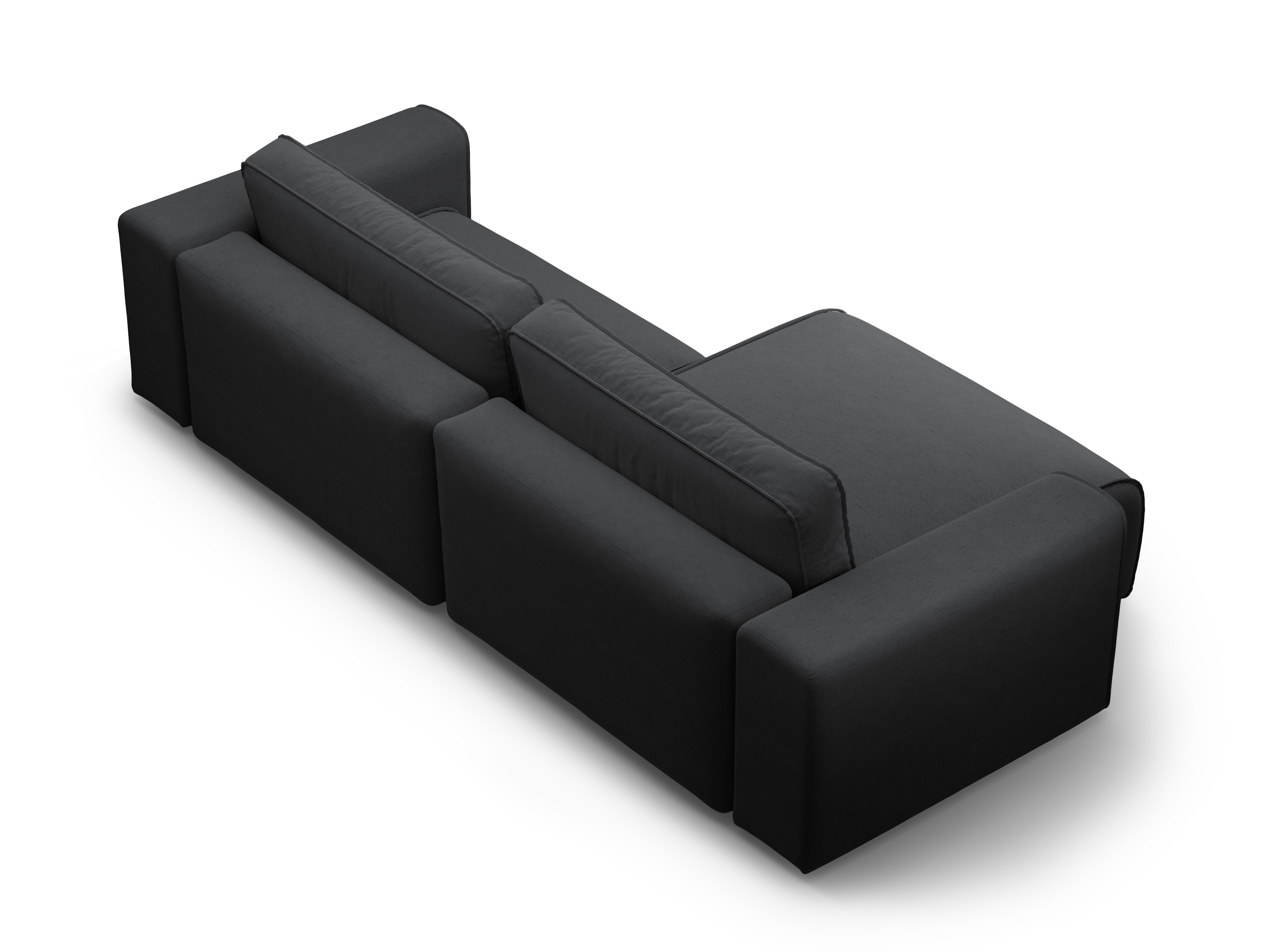 Left-sided 3-seater sofa bed VICTOR in anthracite chenille