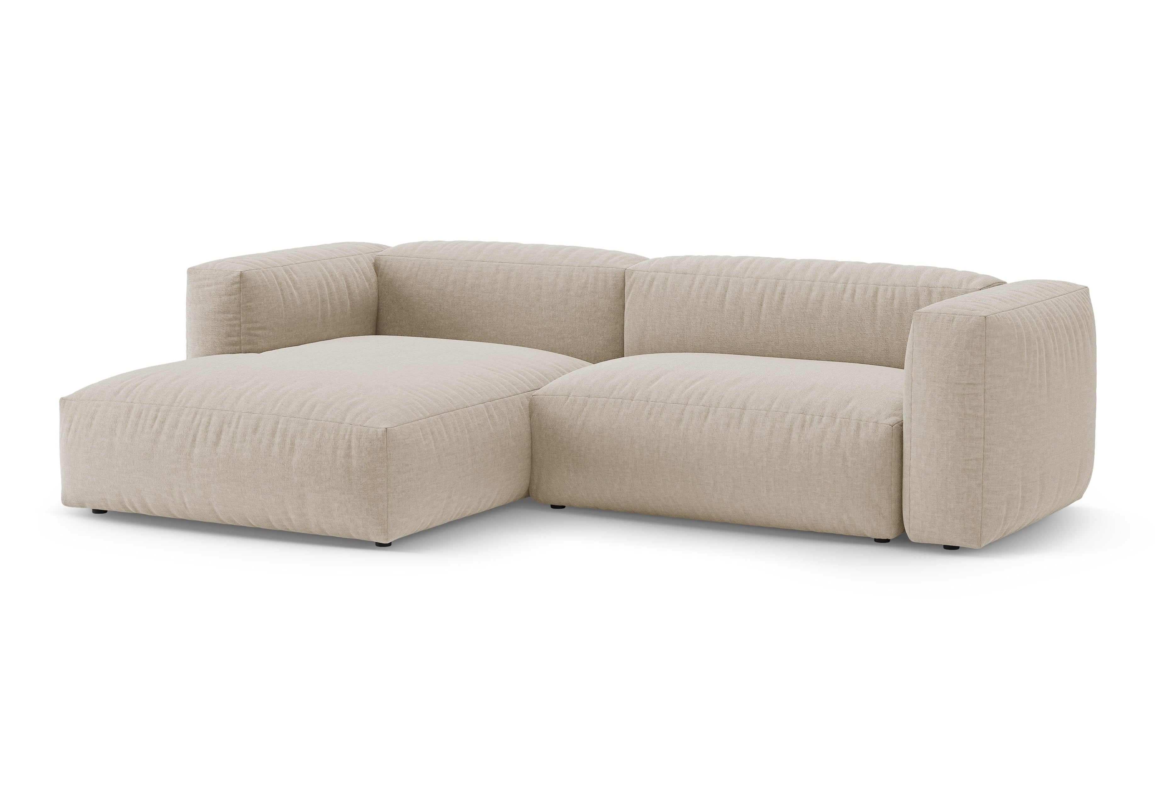 Left-facing corner sofa bed MARTINA light beige