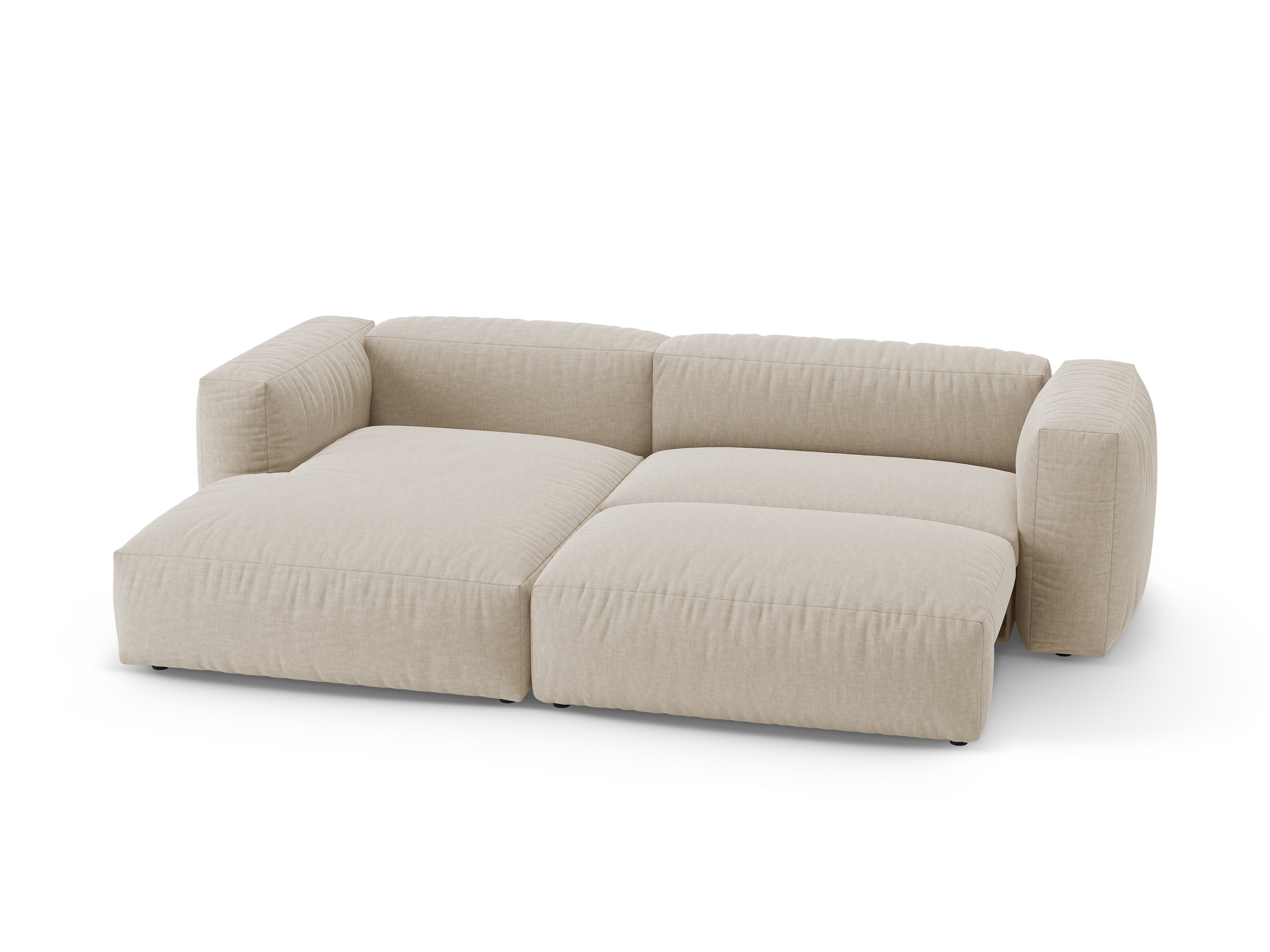 Left-facing corner sofa bed MARTINA light beige