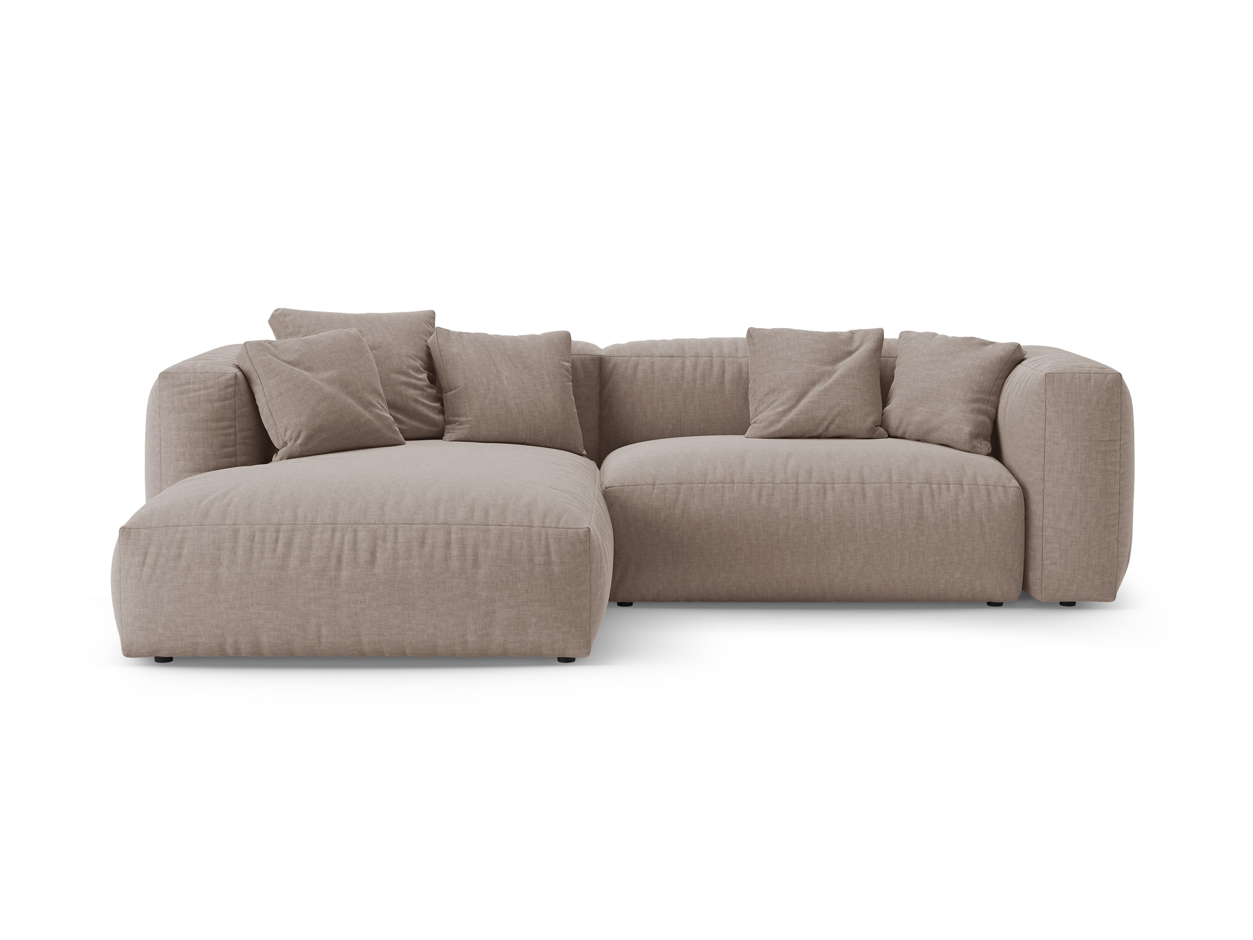 Left-facing corner sofa bed MARTINA dark beige