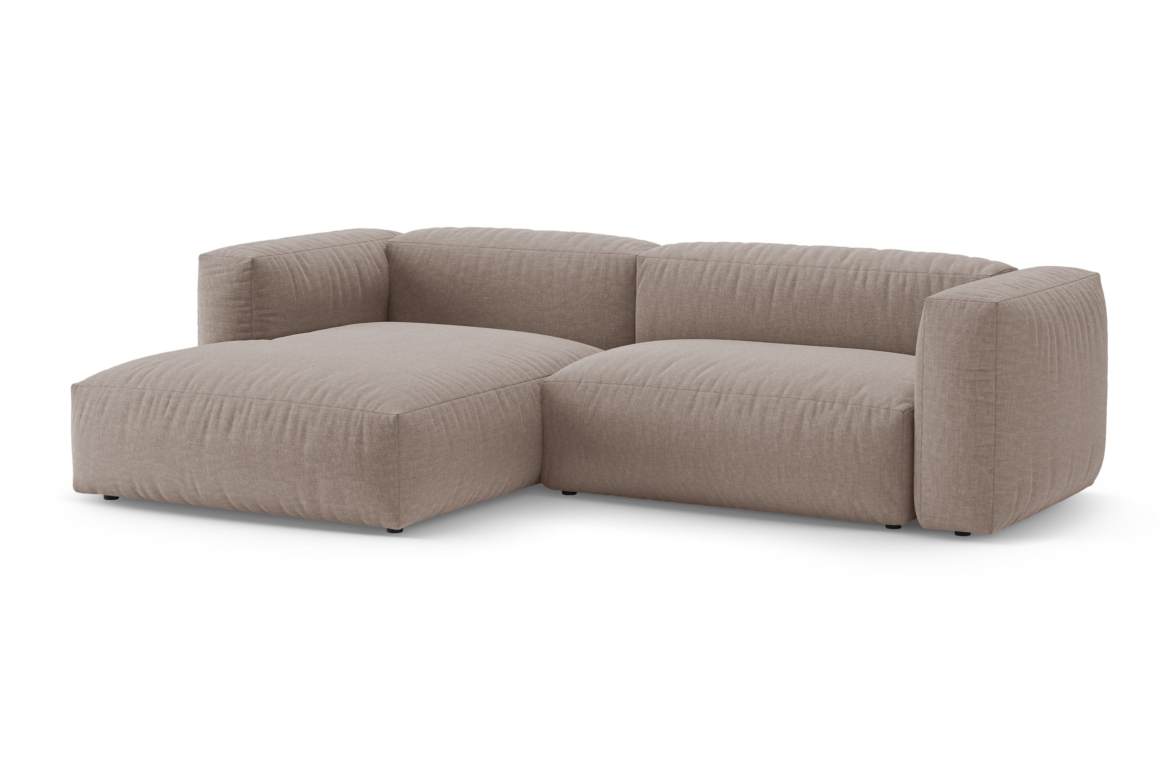 Left-facing corner sofa bed MARTINA dark beige
