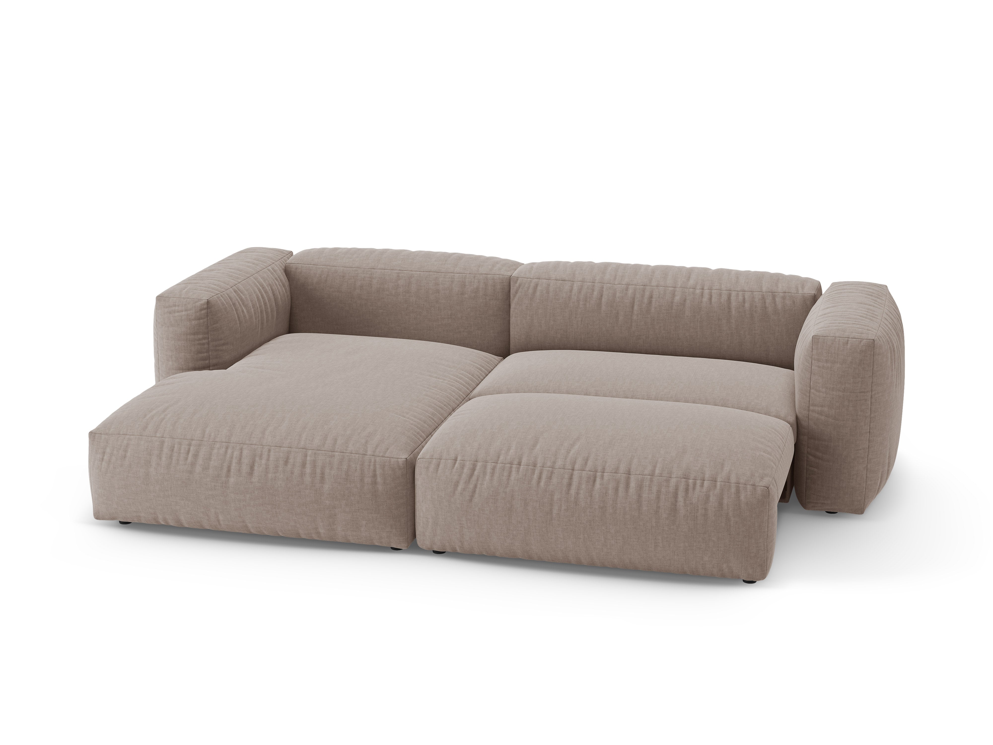 Left-facing corner sofa bed MARTINA dark beige