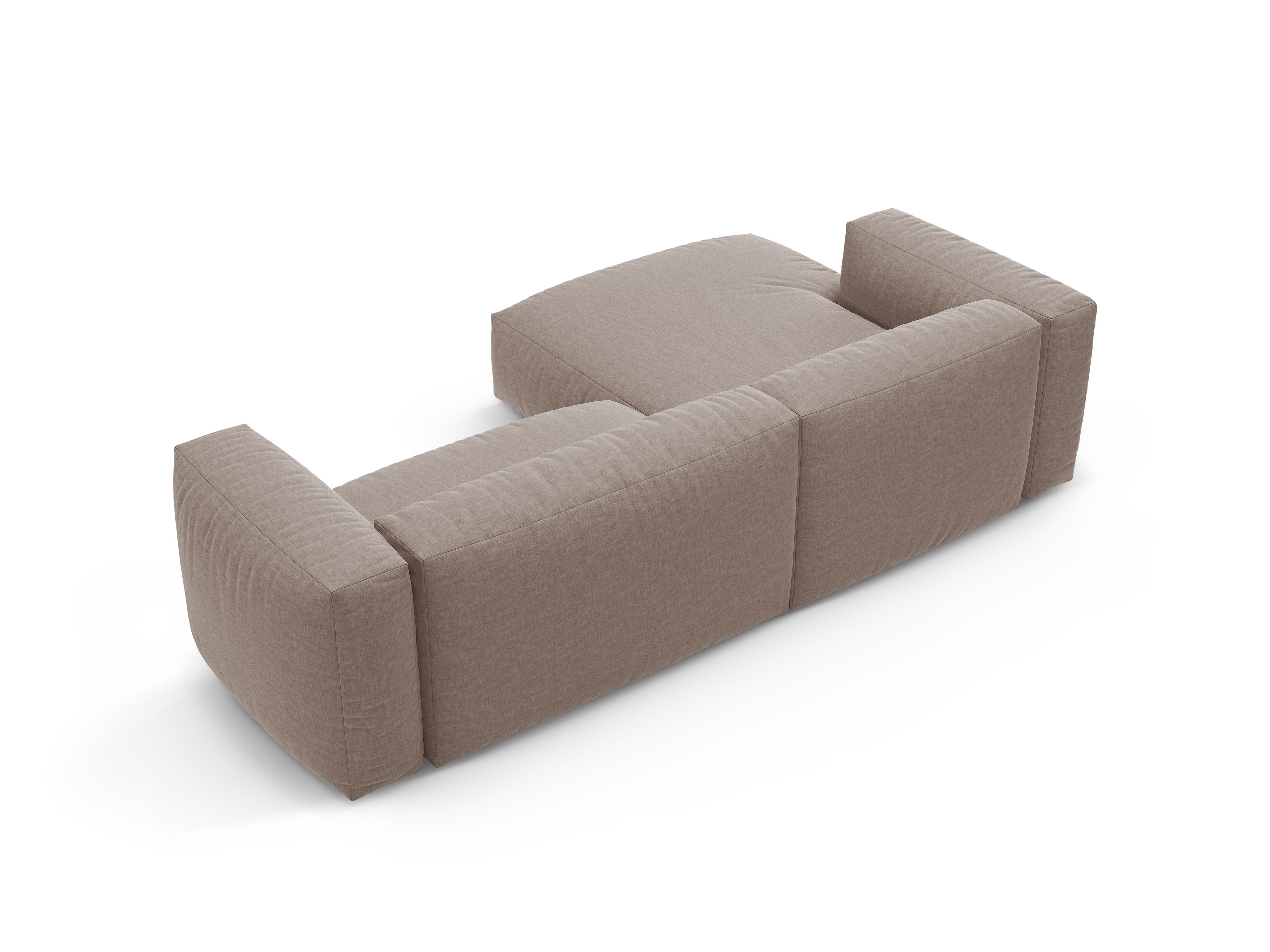 Left-facing corner sofa bed MARTINA dark beige