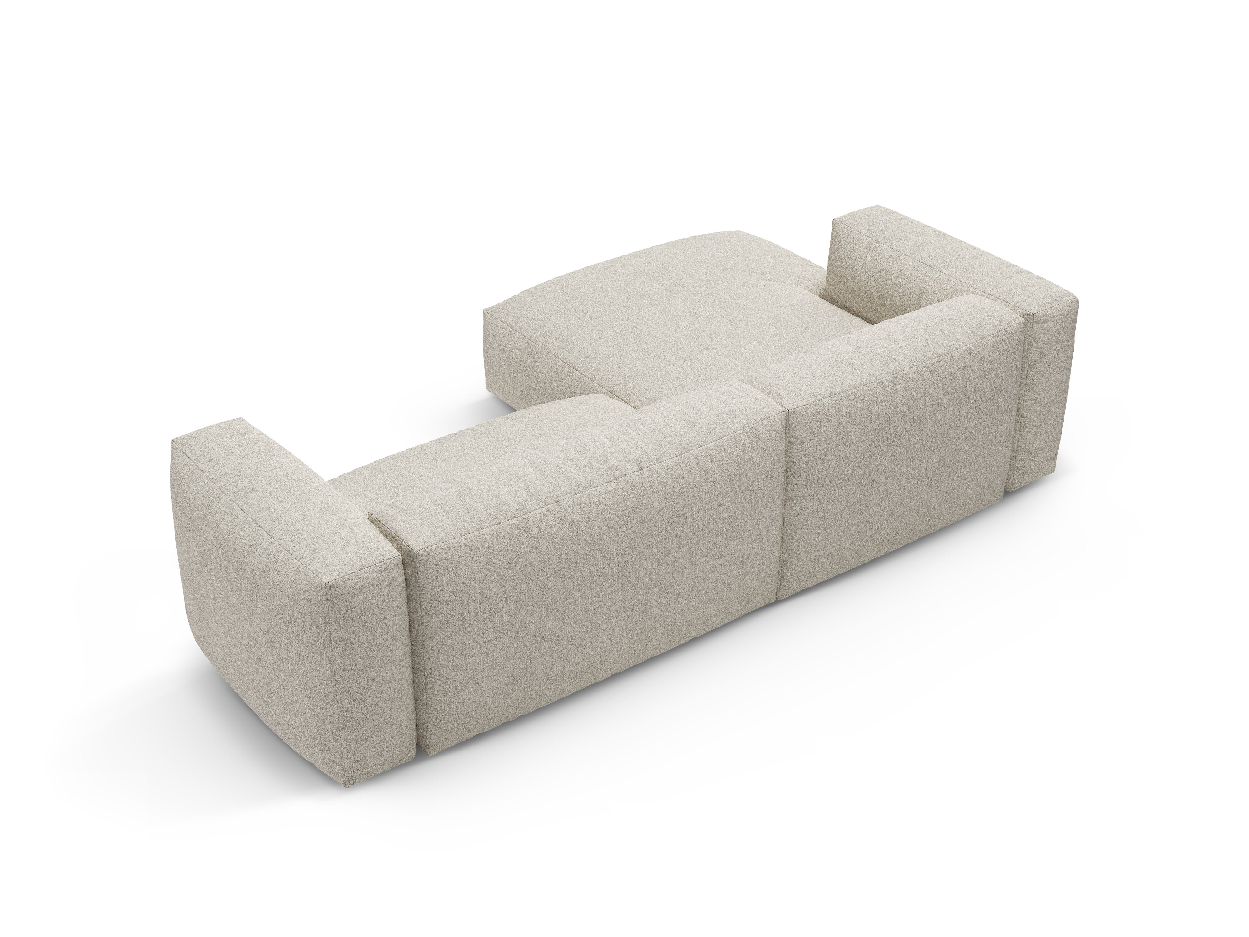 Left-facing corner sofa bed MARTINA beige boucle