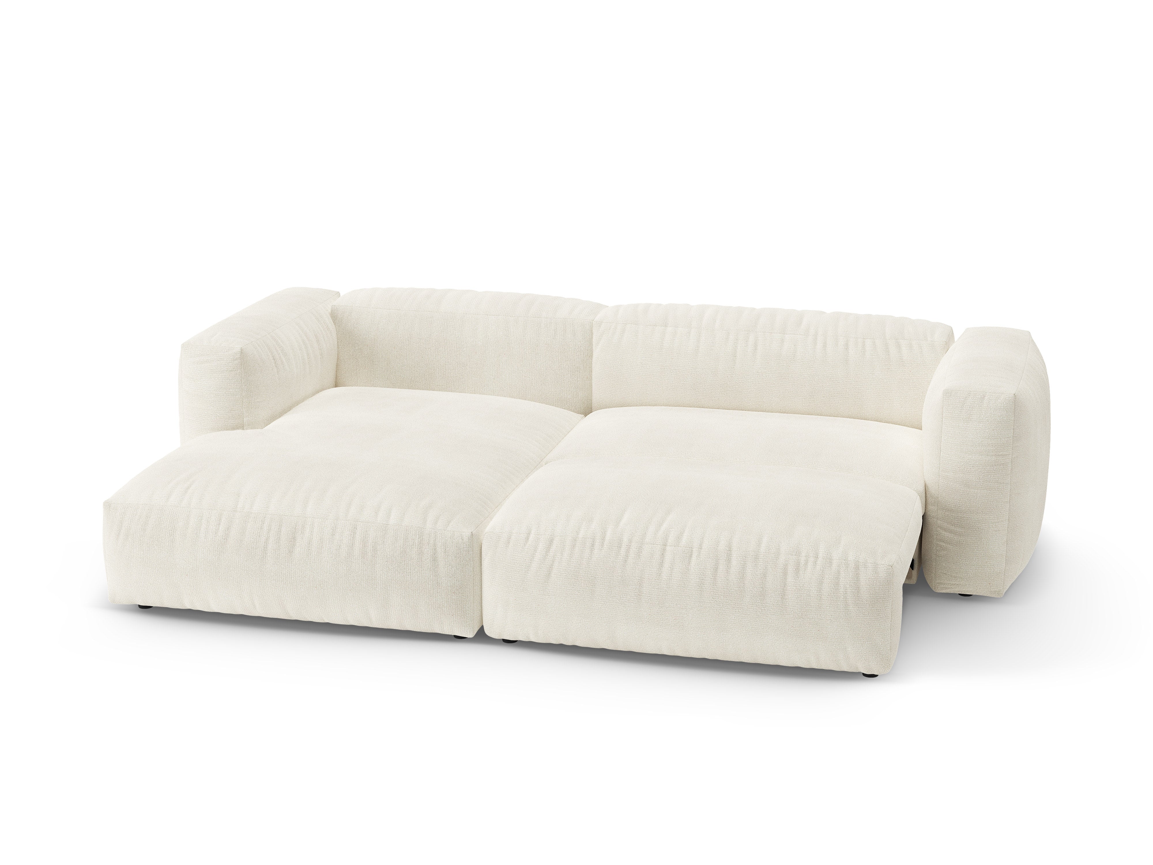 Left-facing corner sofa bed MARTINA ivory boucle