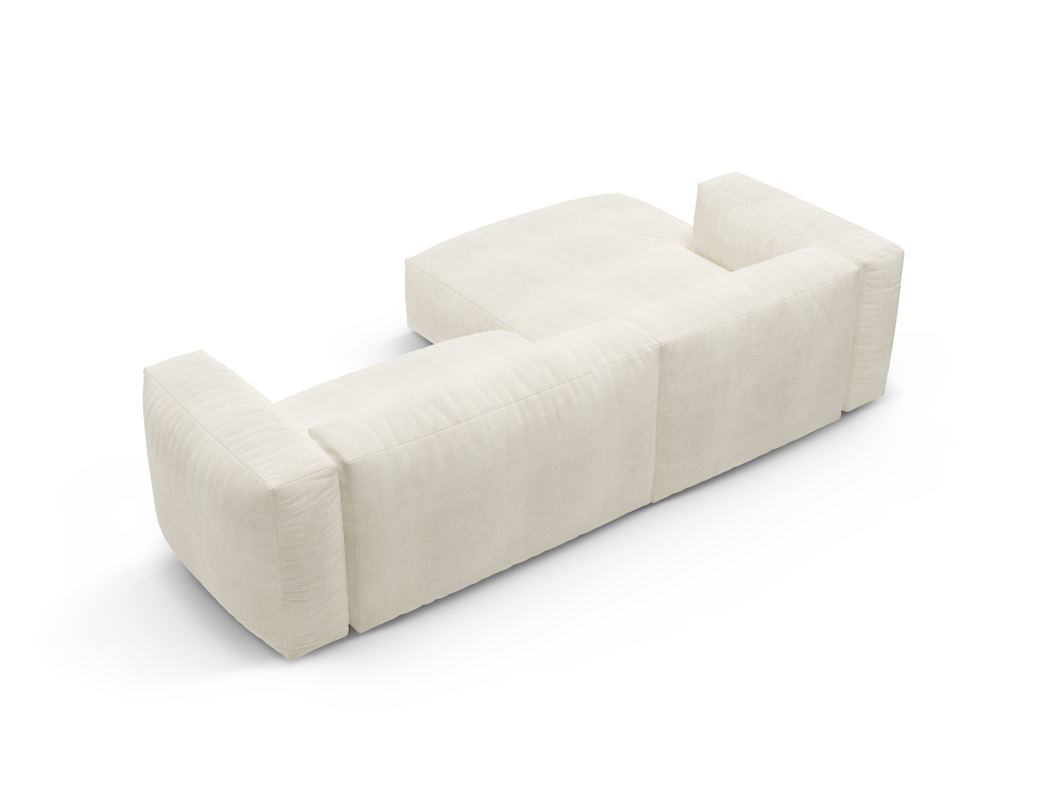Left-facing corner sofa bed MARTINA ivory boucle