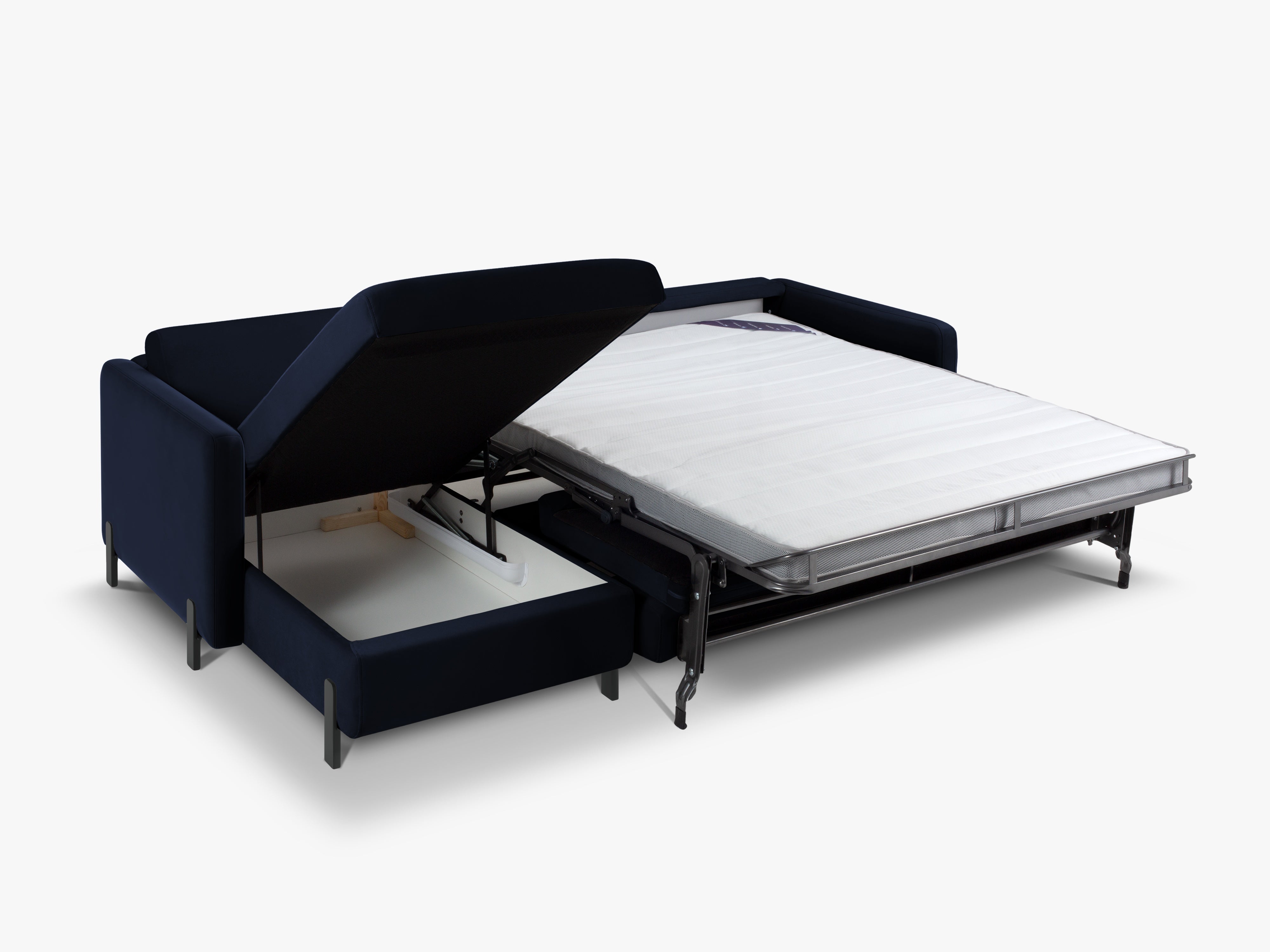 Velvet Linksecke Sofa mit Bettfunktion, "Gloria", 5 Sitze, Royal Blue, 280x170x80
In Europa gemacht