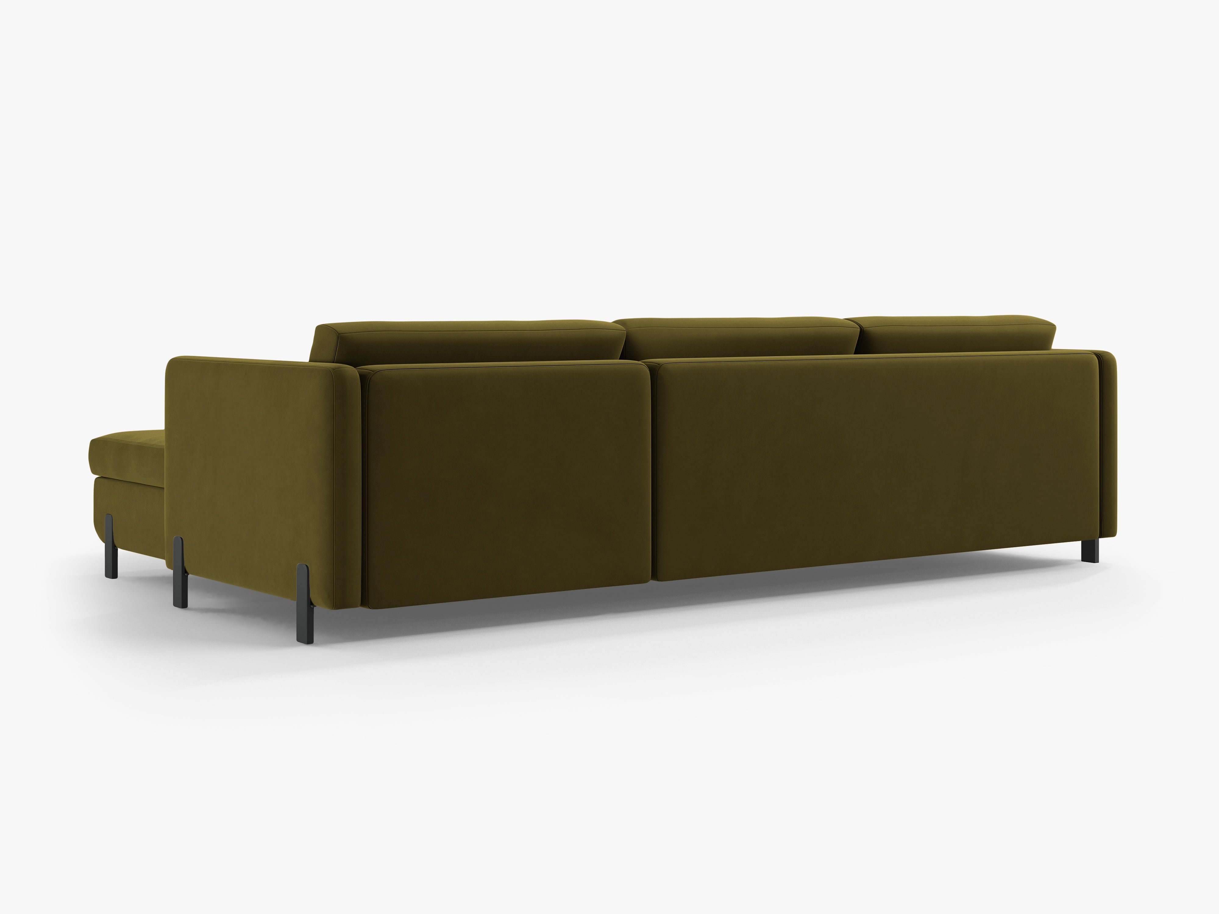 Velvet Left Corner Sofa with Bed Function, "Gloria", 5 Seats, Green, 280x170x80
Made in Europe