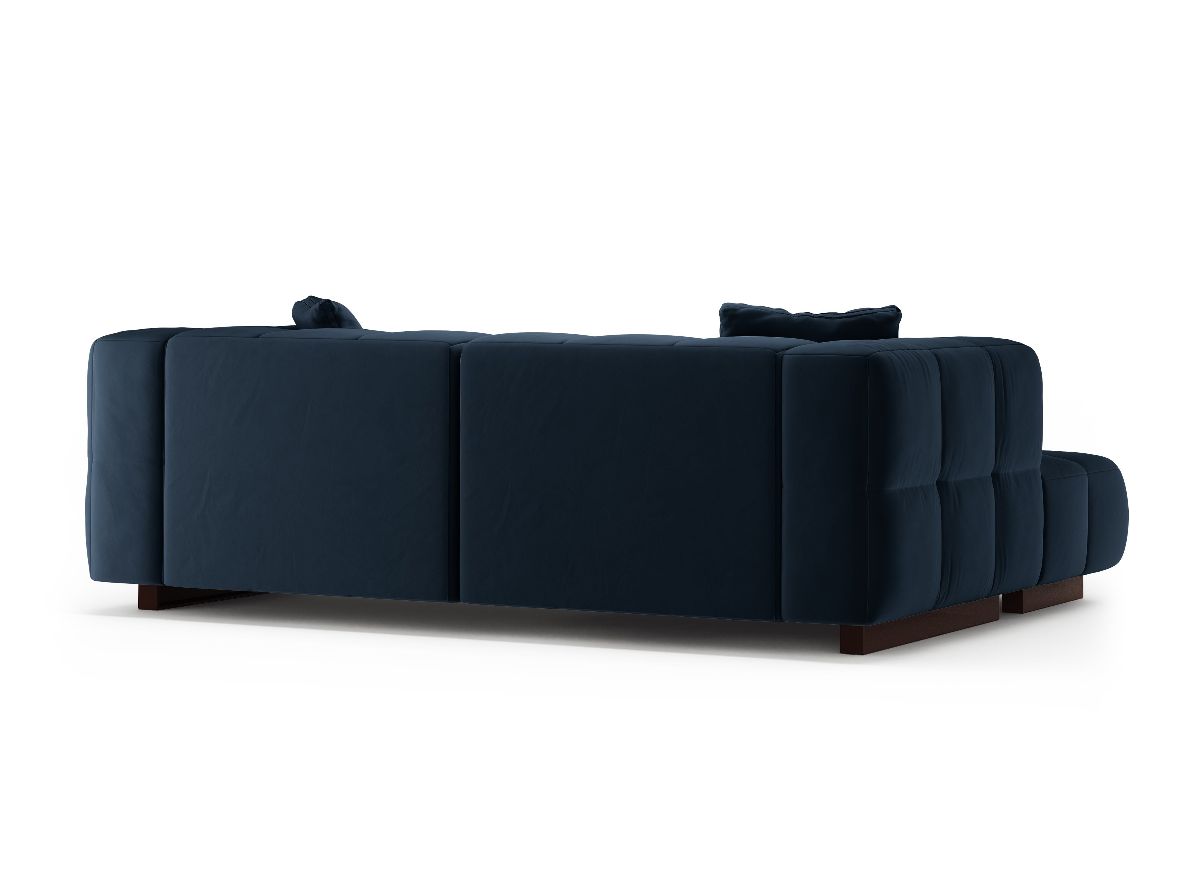 Left-facing velvet corner sofa with sleeping function PUMA royal blue