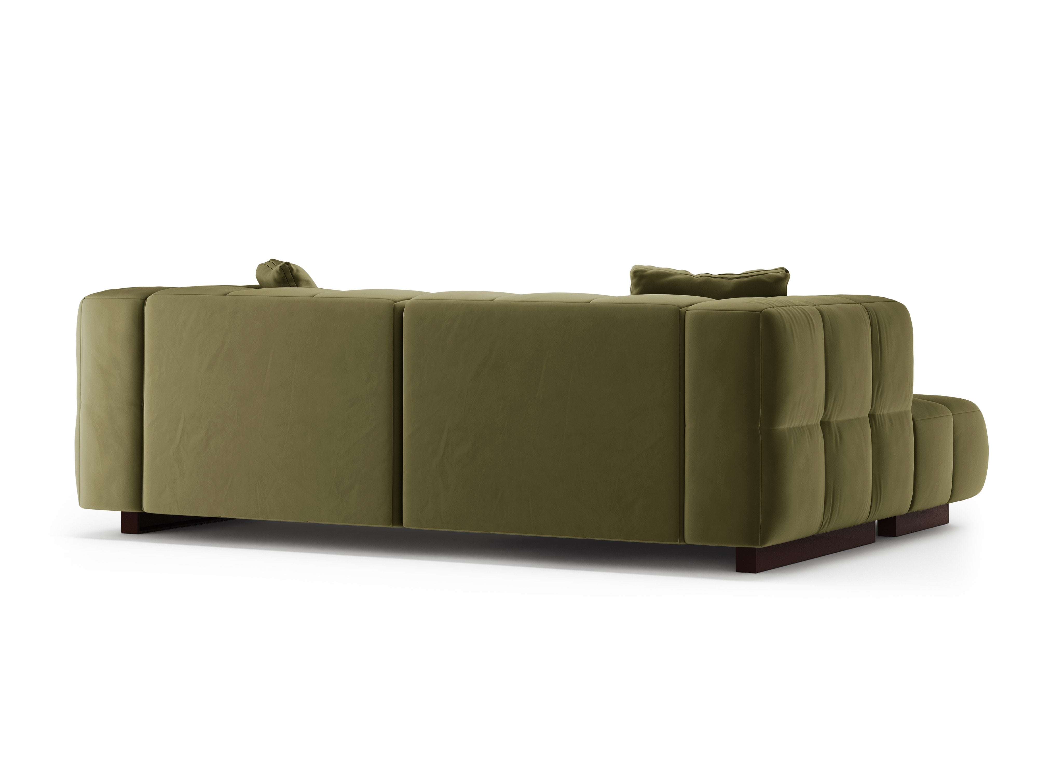 Samt-Ecksofa links mit Schlaffunktion PUMA grün