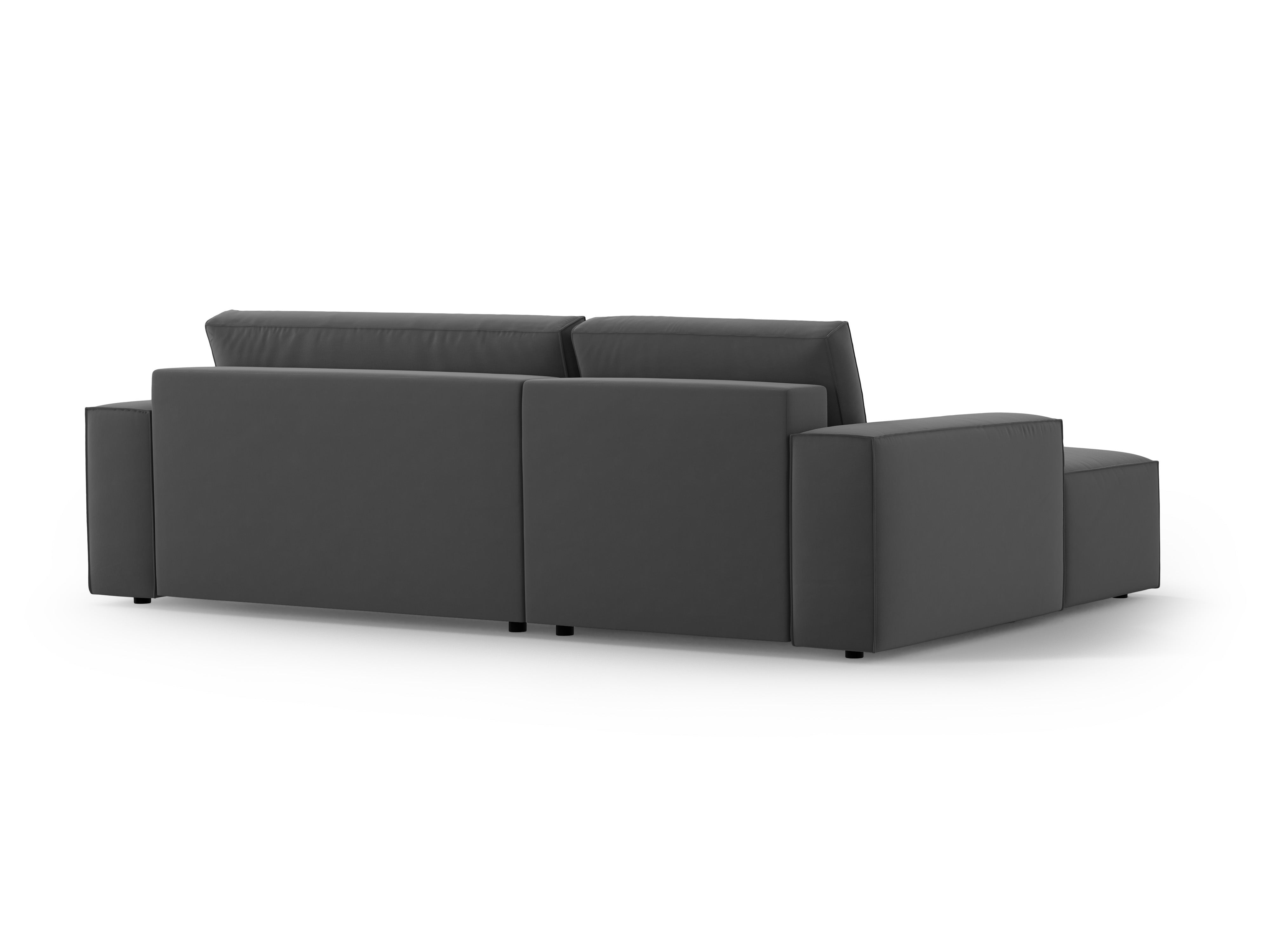 Samt-Ecksofa links mit Schlaffunktion JODIE grau