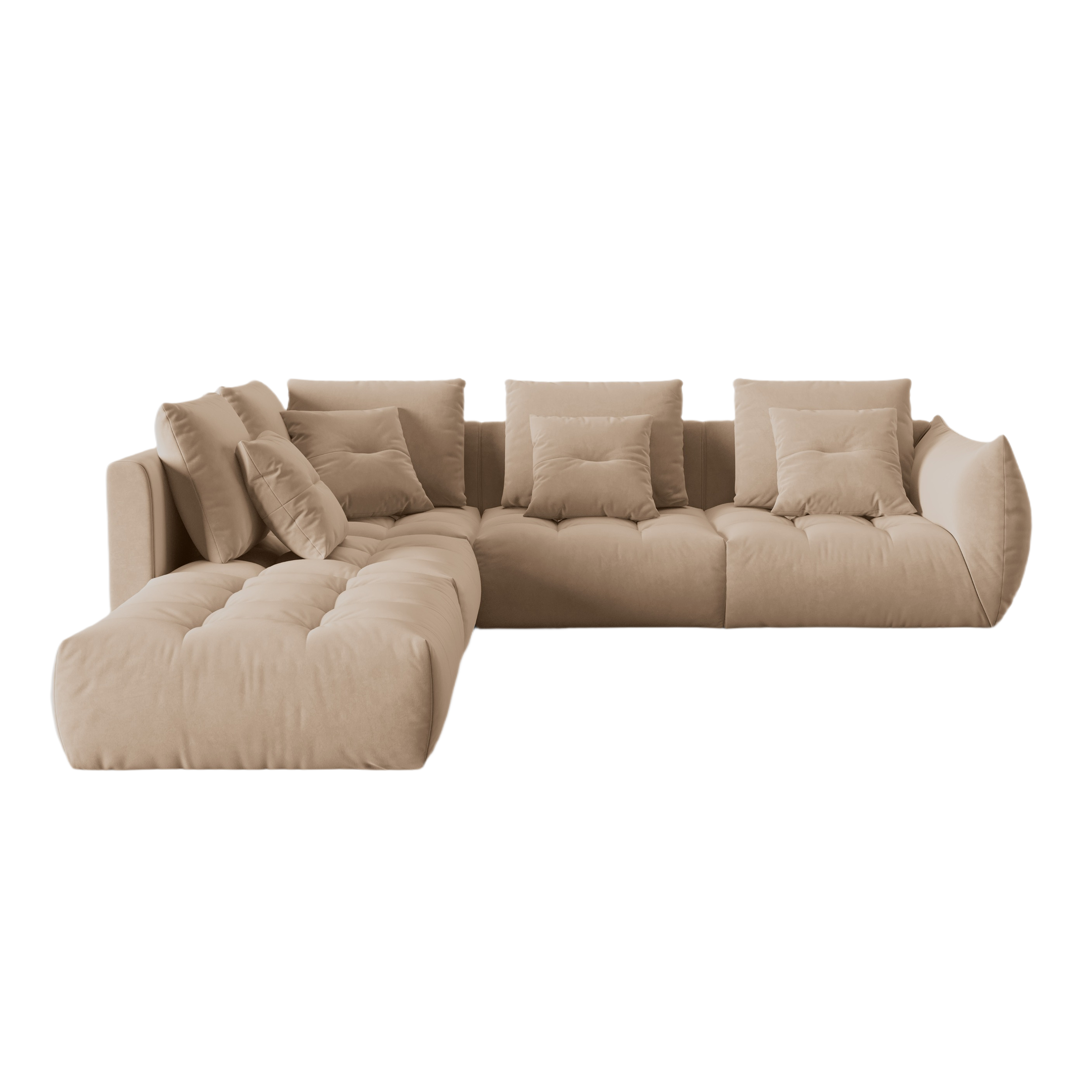 Samt modulares linke Ecksofa, "Bloom", 4 Sitze, Sand, 316x310x95
In Europa gemacht