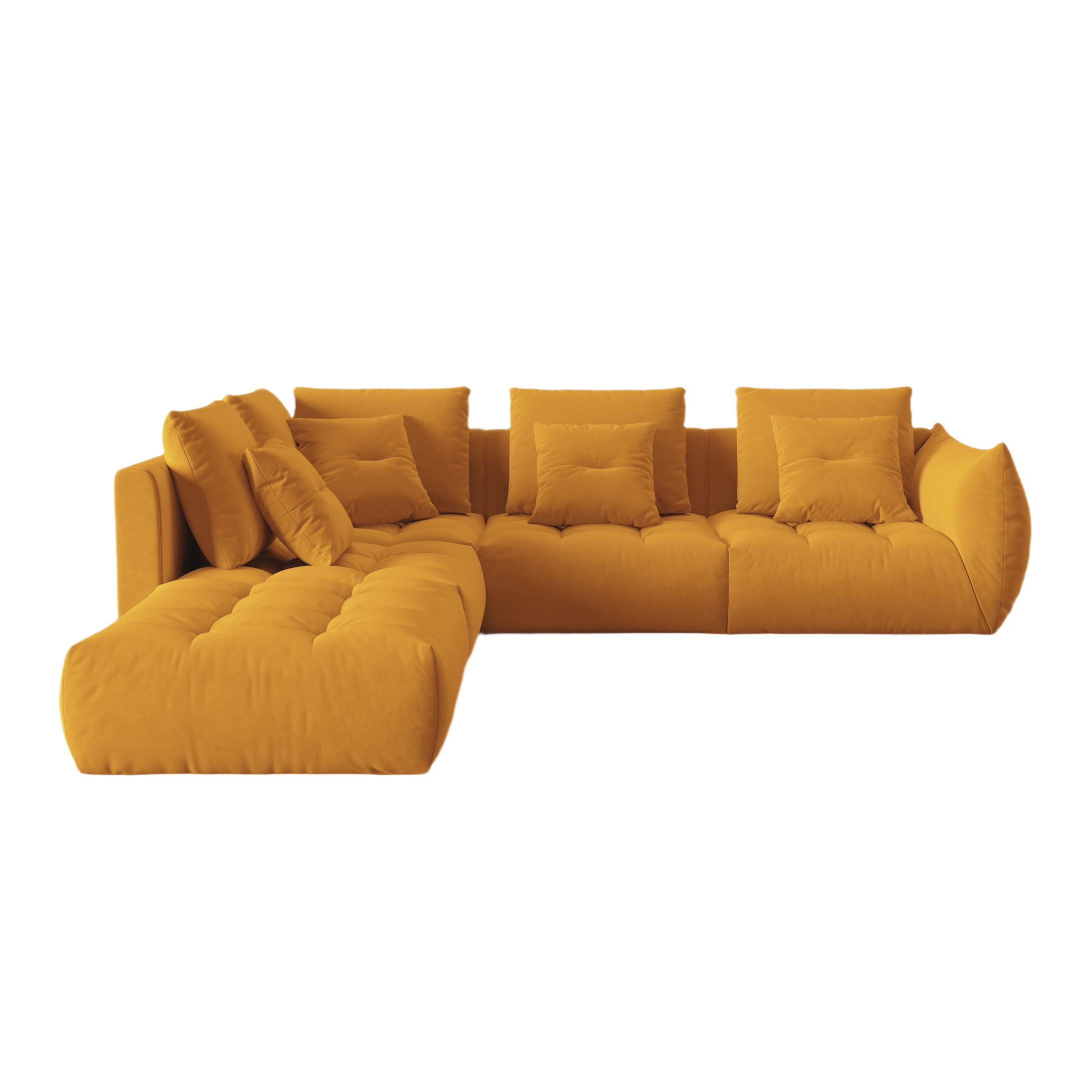 Samt modulares linke Ecksofa, "Bloom", 4 Sitze, Gelb, 316x310x95
In Europa gemacht