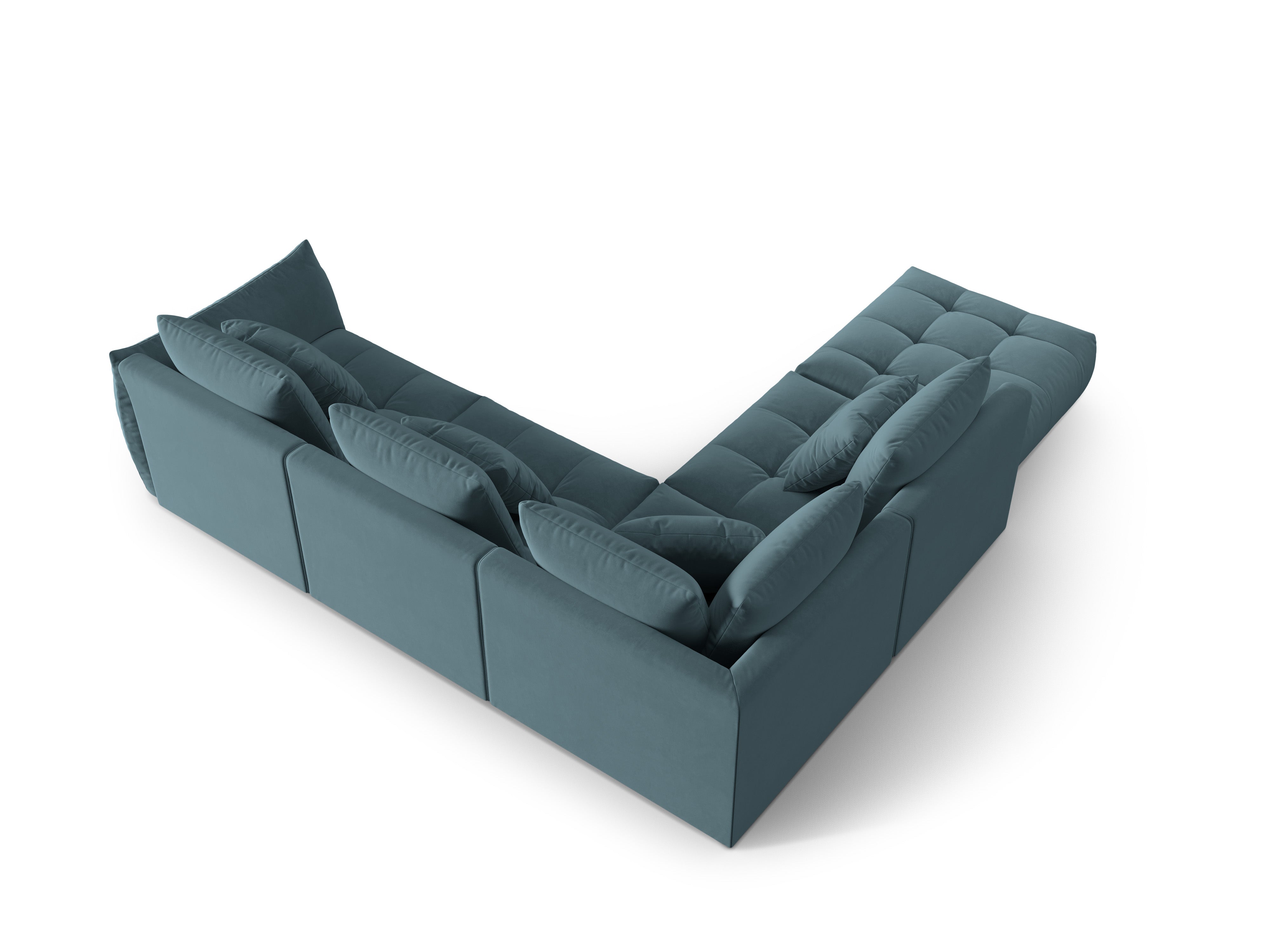 Samt modulares linke Ecksofa, "Bloom", 4 Sitze, Pastellblau, 316x310x95
In Europa gemacht