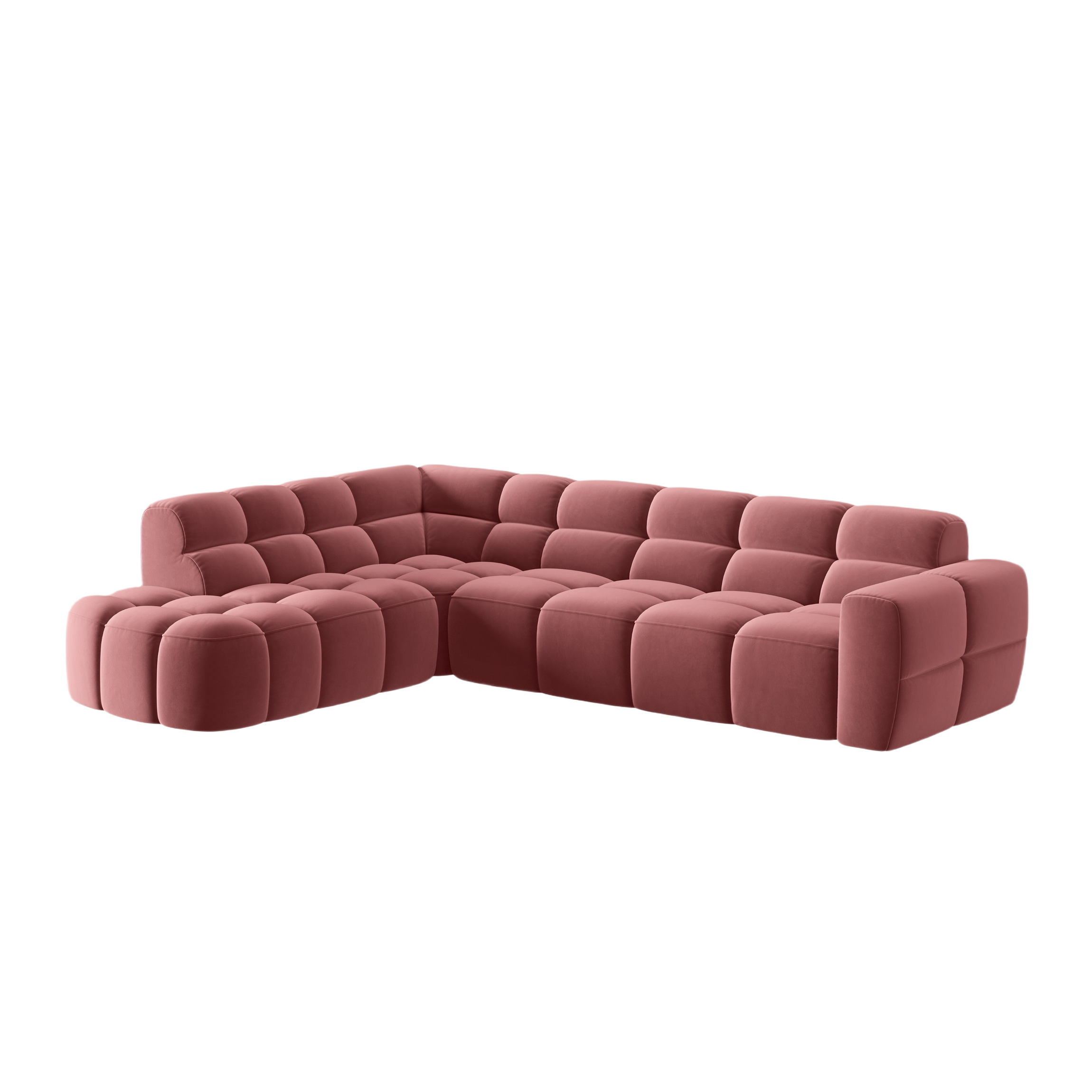Left-facing velvet corner sofa LISA pink