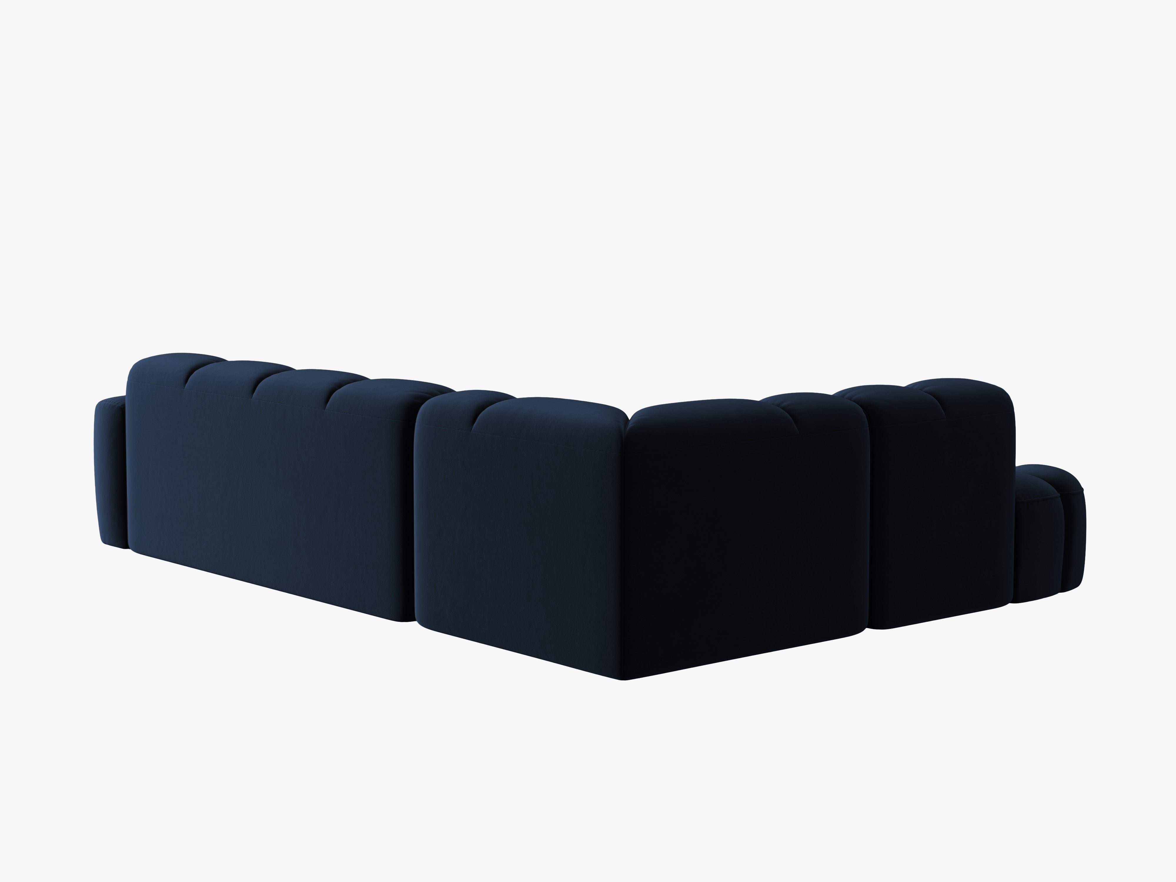 Left-facing velvet corner sofa LISA royal blue