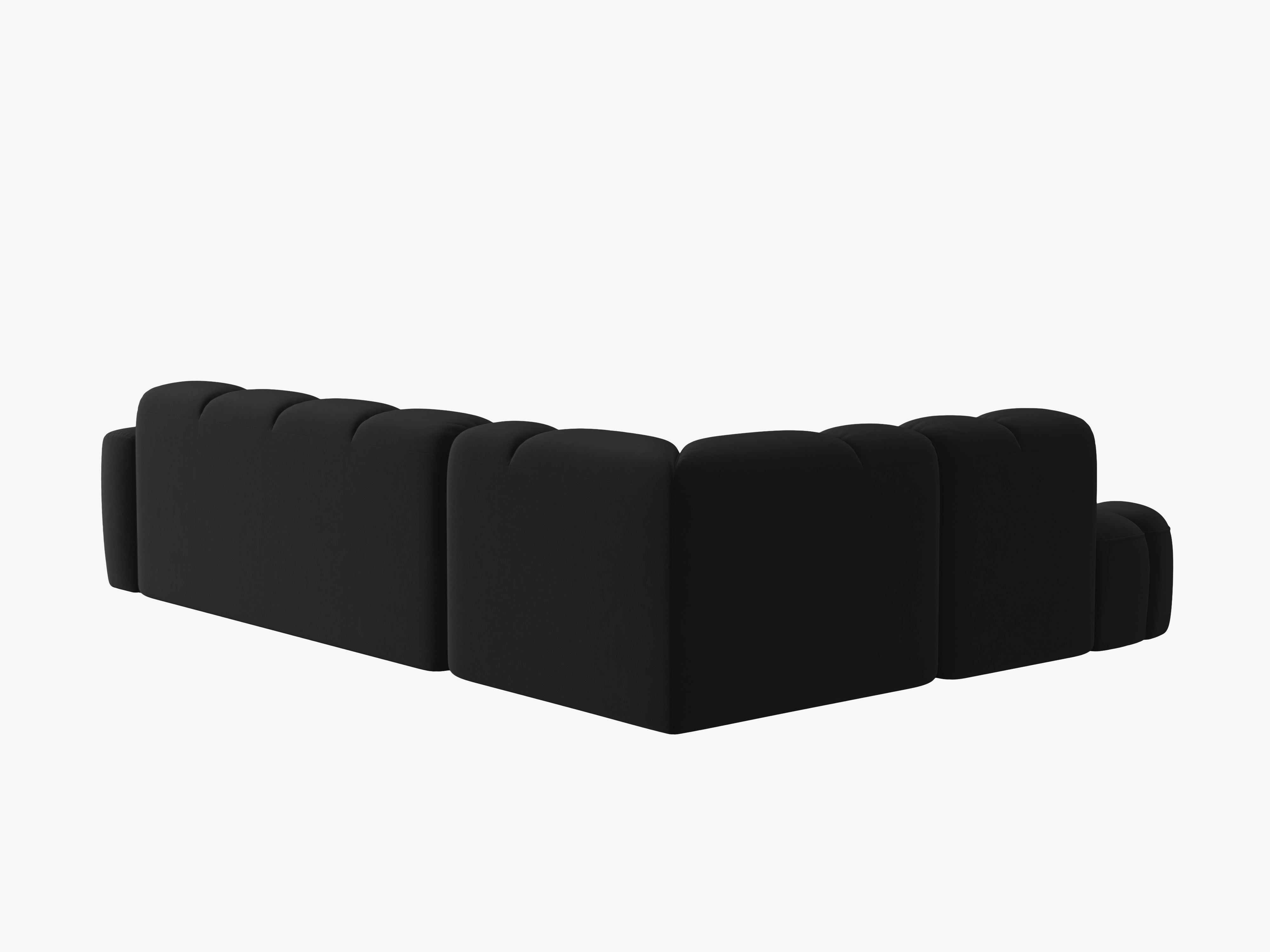 Sofa narożna aksamitna lewostronna LISA czarny