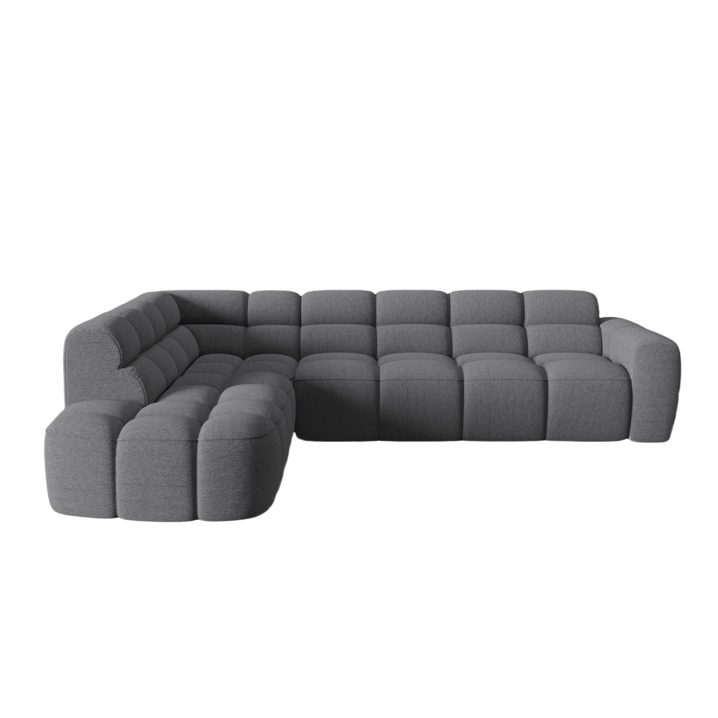 Left-facing corner sofa LISA gray chenille