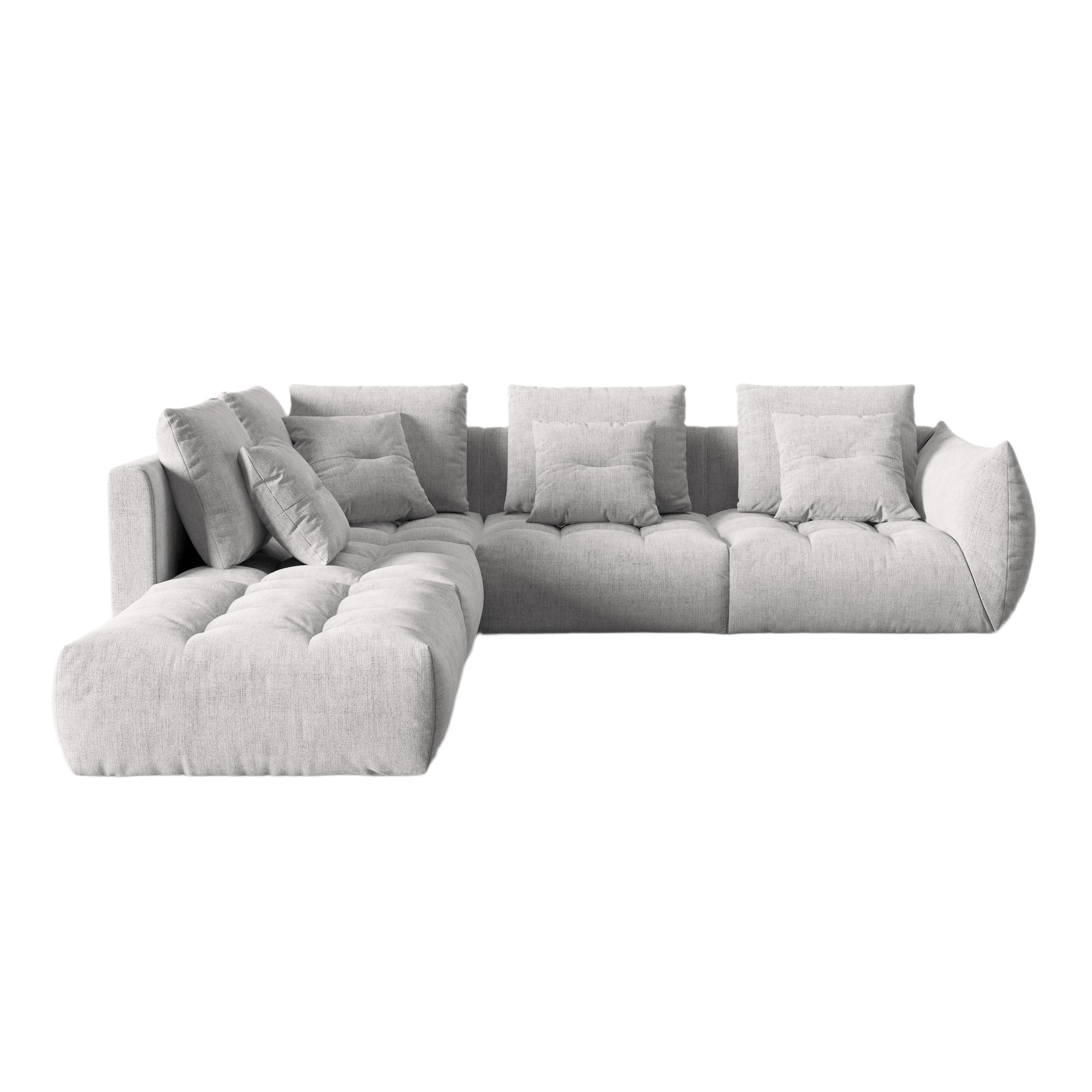 Modulares linke Ecksofa, "Bloom", 4 Sitze, Silber, 316x310x95
In Europa gemacht