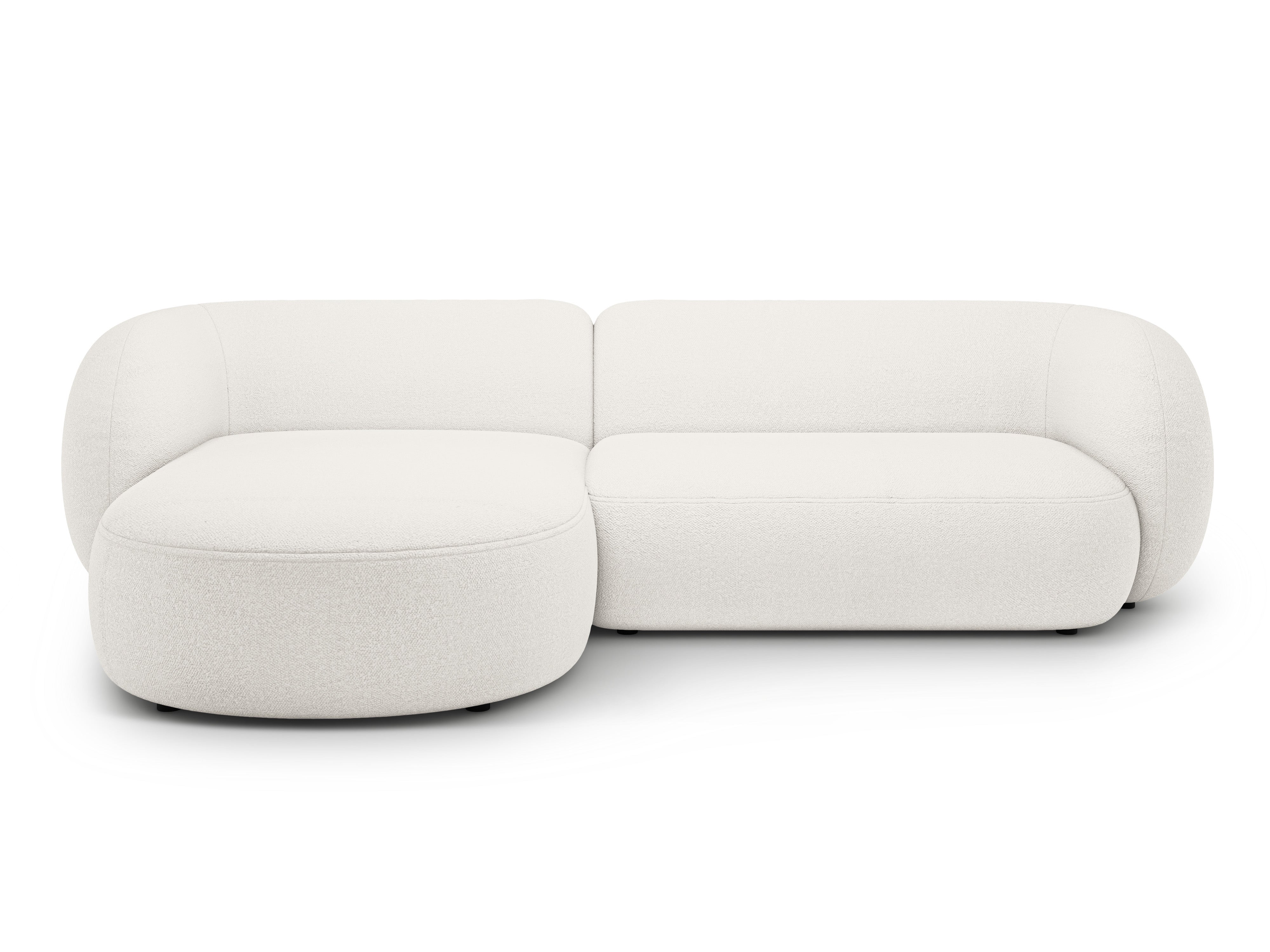 Left-facing 3-seater sofa KATE white boucle