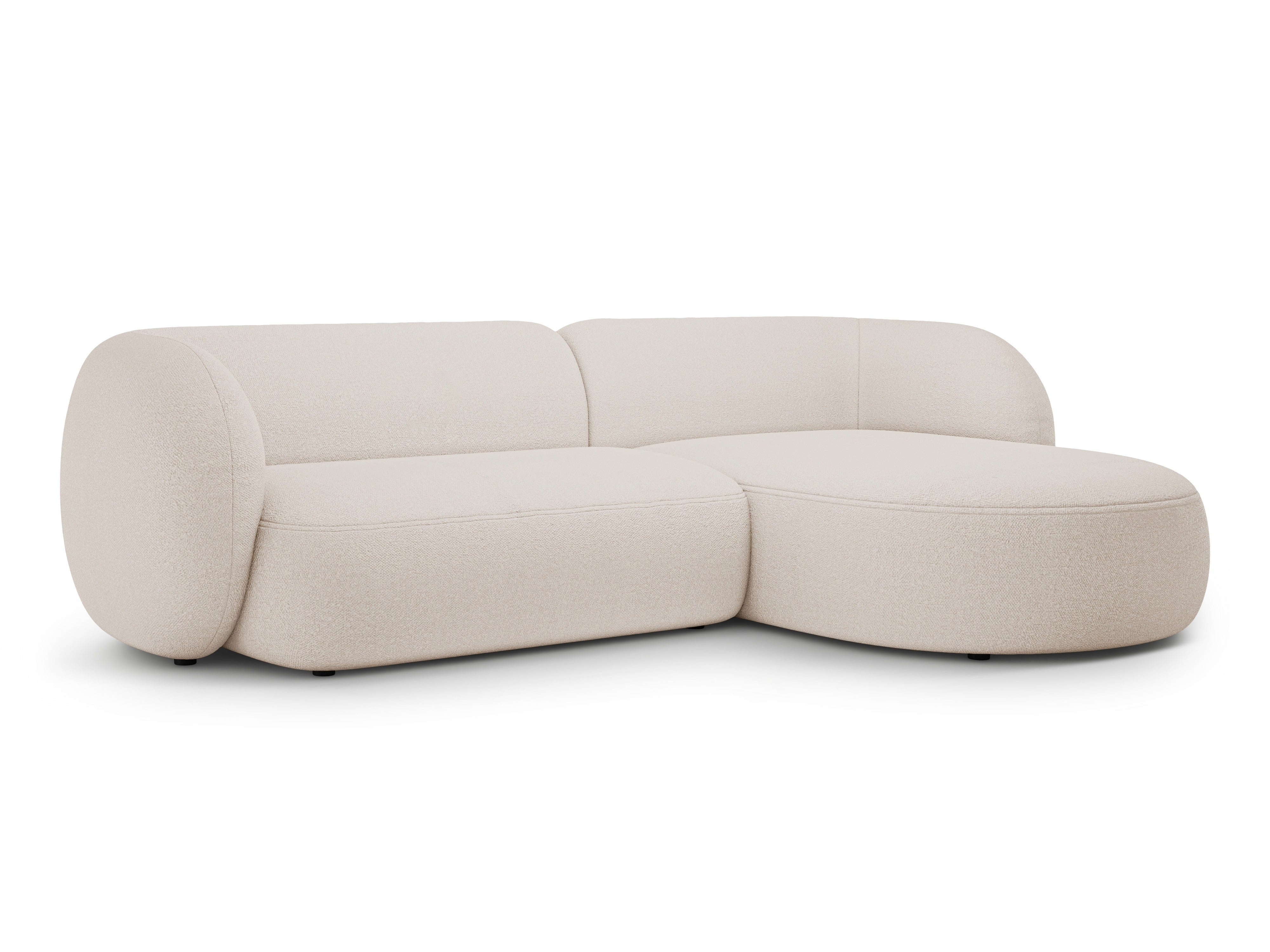Rechtsseitige 3-Sitzer-Eckcouch KATE beige Boucle