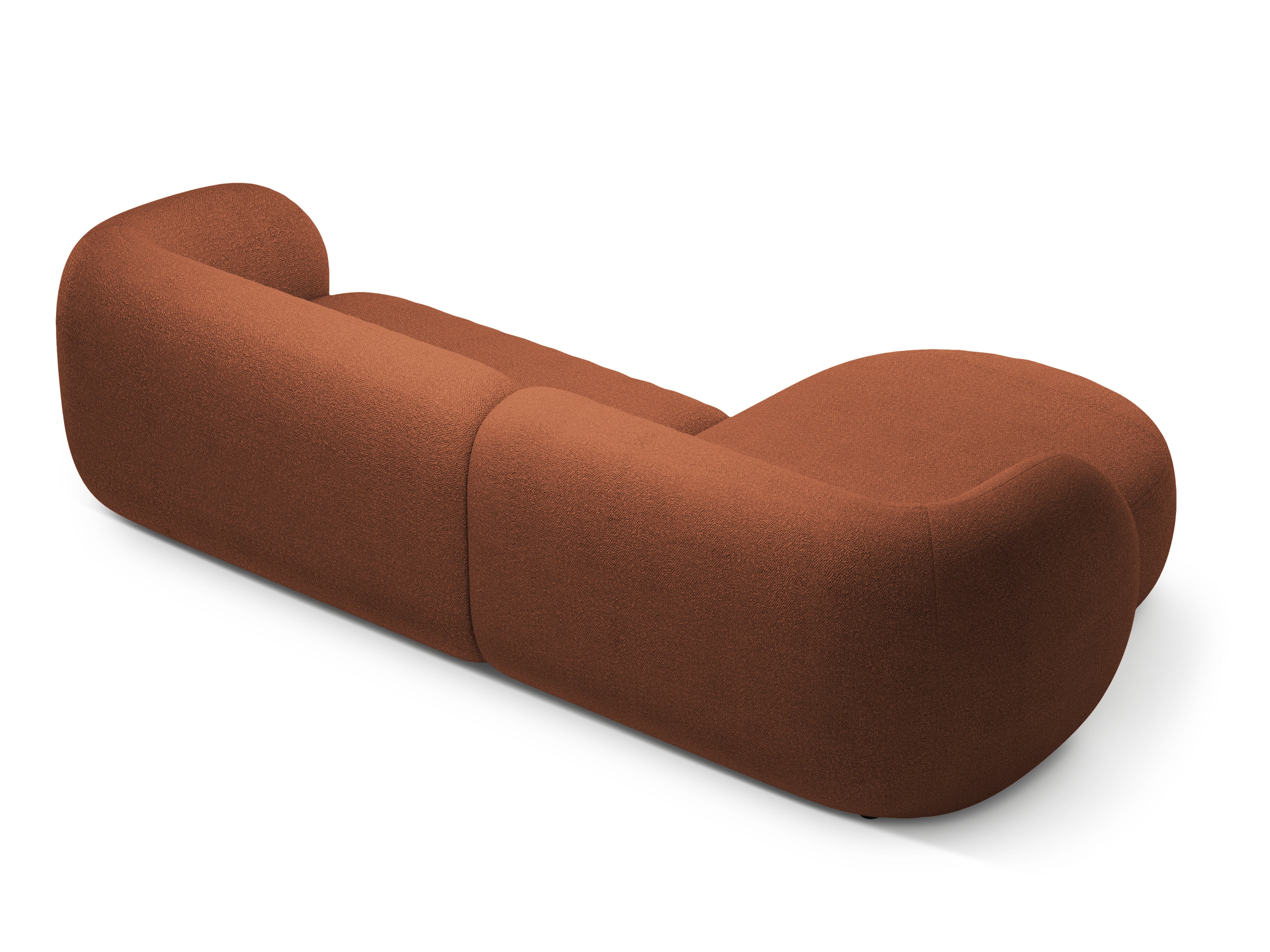 Linksseitiges 3-Sitzer-Sofa KATE terracotta Boucle