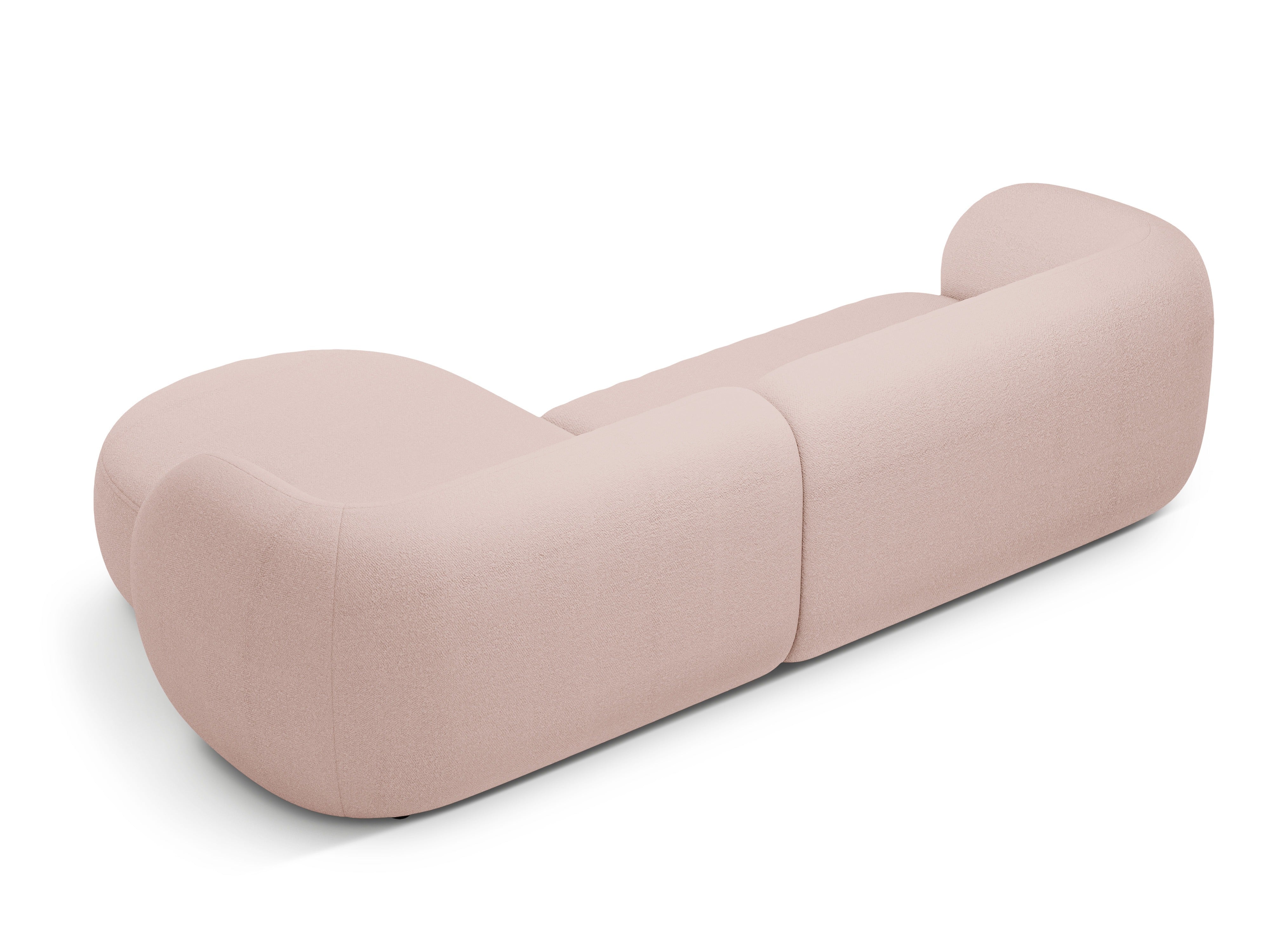 Rechtsseitige 3-Sitzer-Eckcouch KATE in rosa Boucle