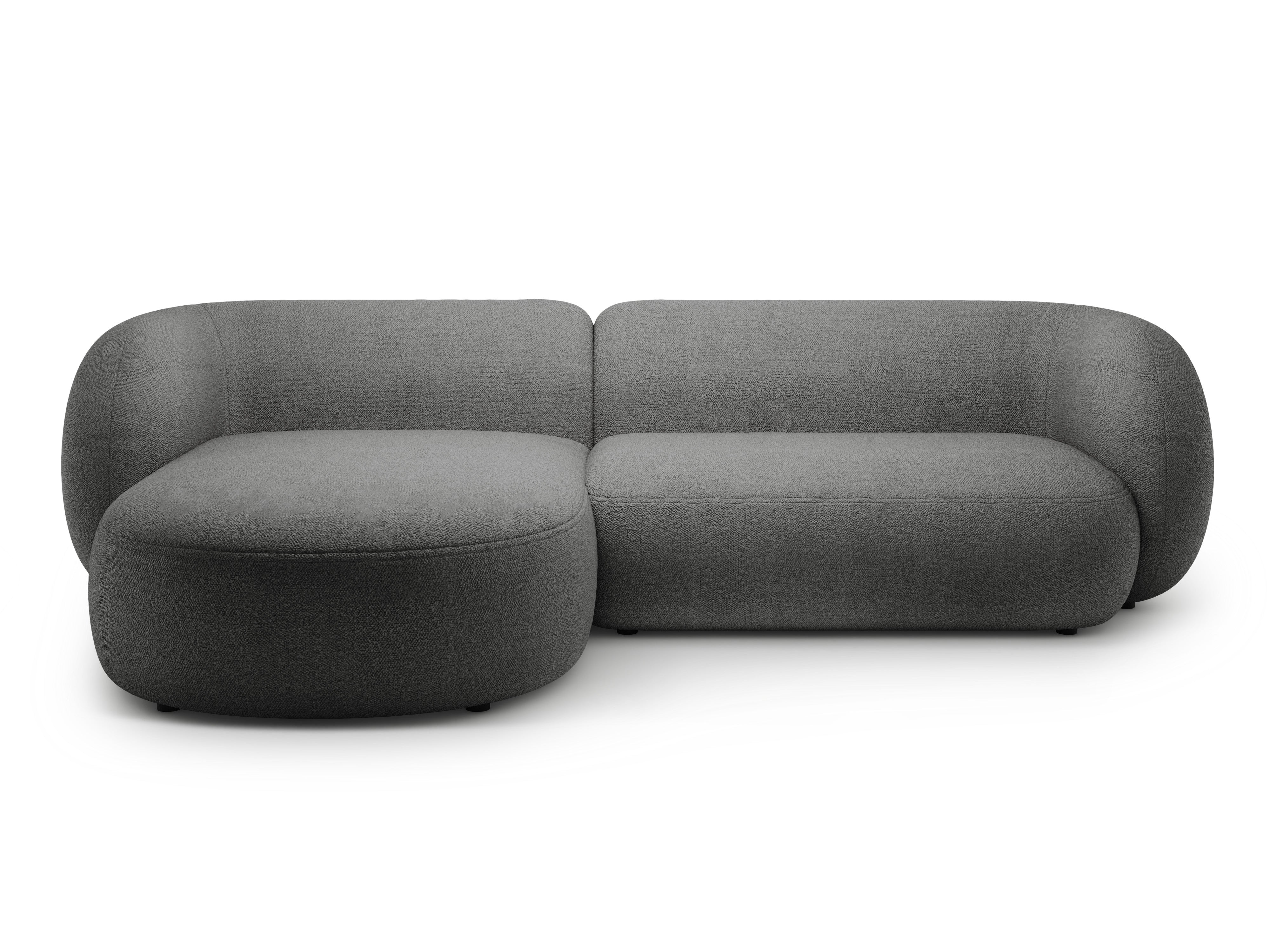 Linksseitiges 3-Sitzer-Sofa KATE dunkelgrau Boucle