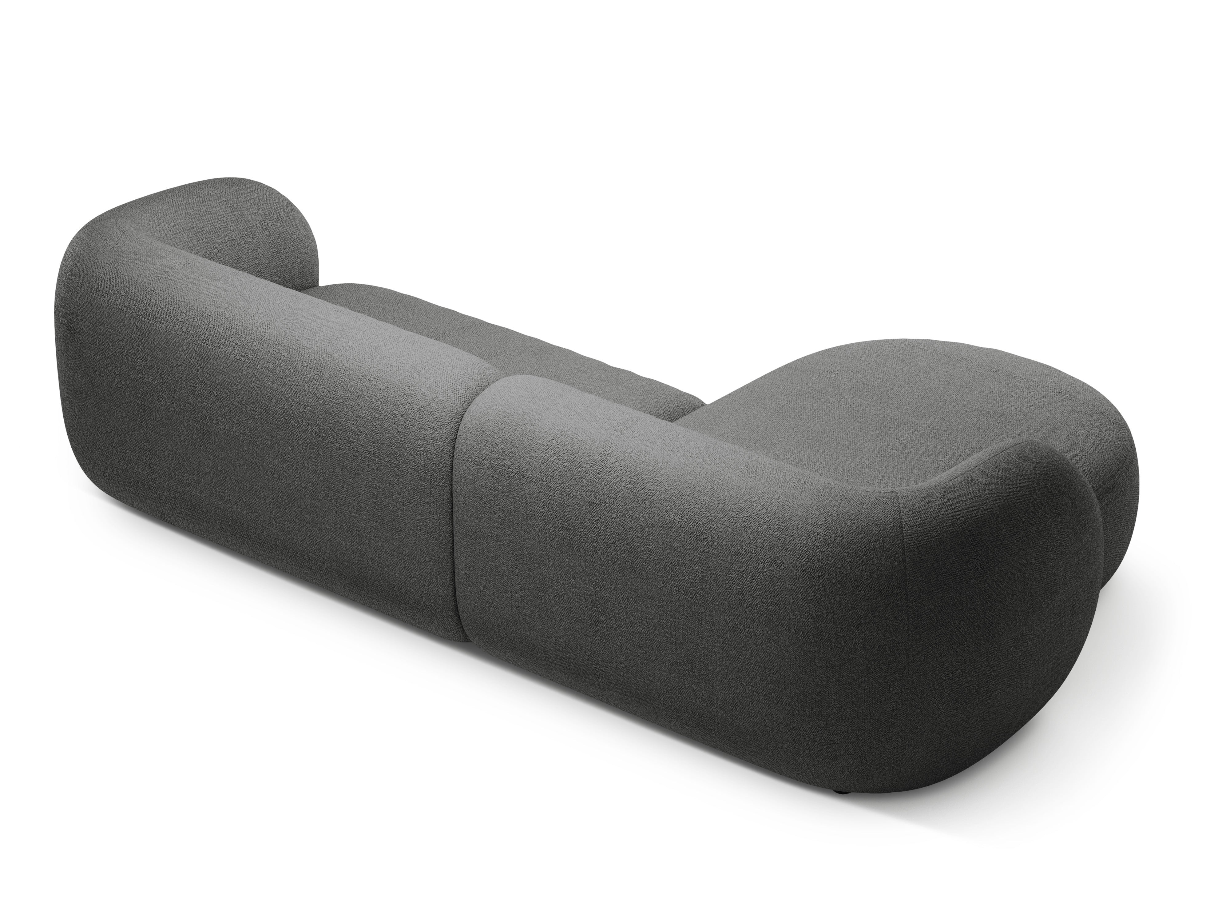 Linksseitiges 3-Sitzer-Sofa KATE dunkelgrau Boucle
