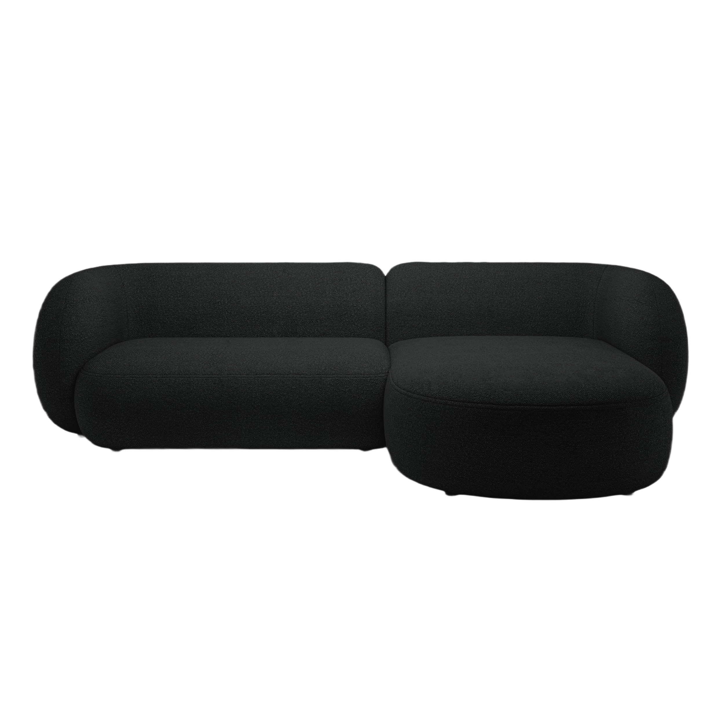 Rechtsseitige 3-Sitzer-Eckcouch KATE schwarzes Boucle
