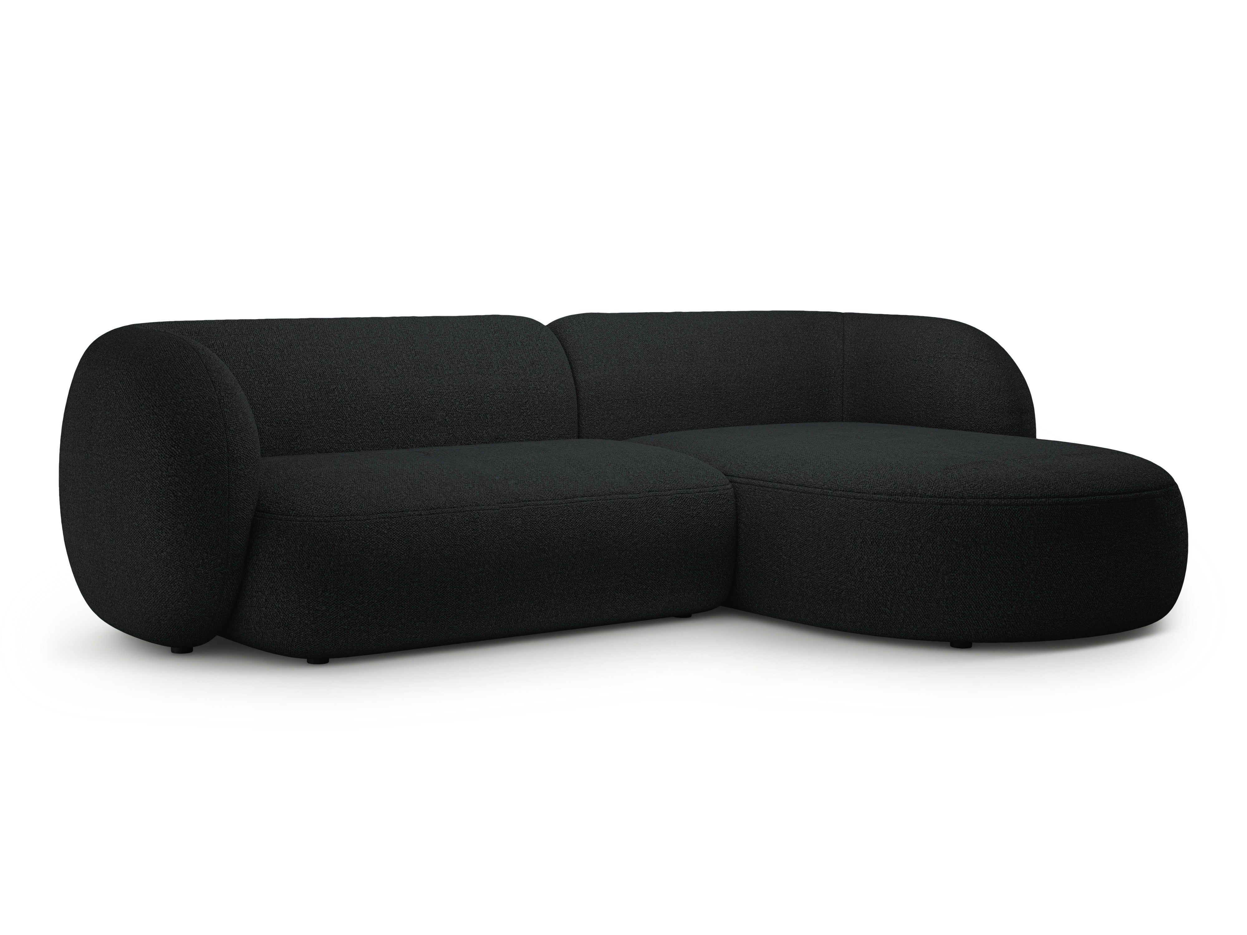 Rechtsseitige 3-Sitzer-Eckcouch KATE schwarzes Boucle
