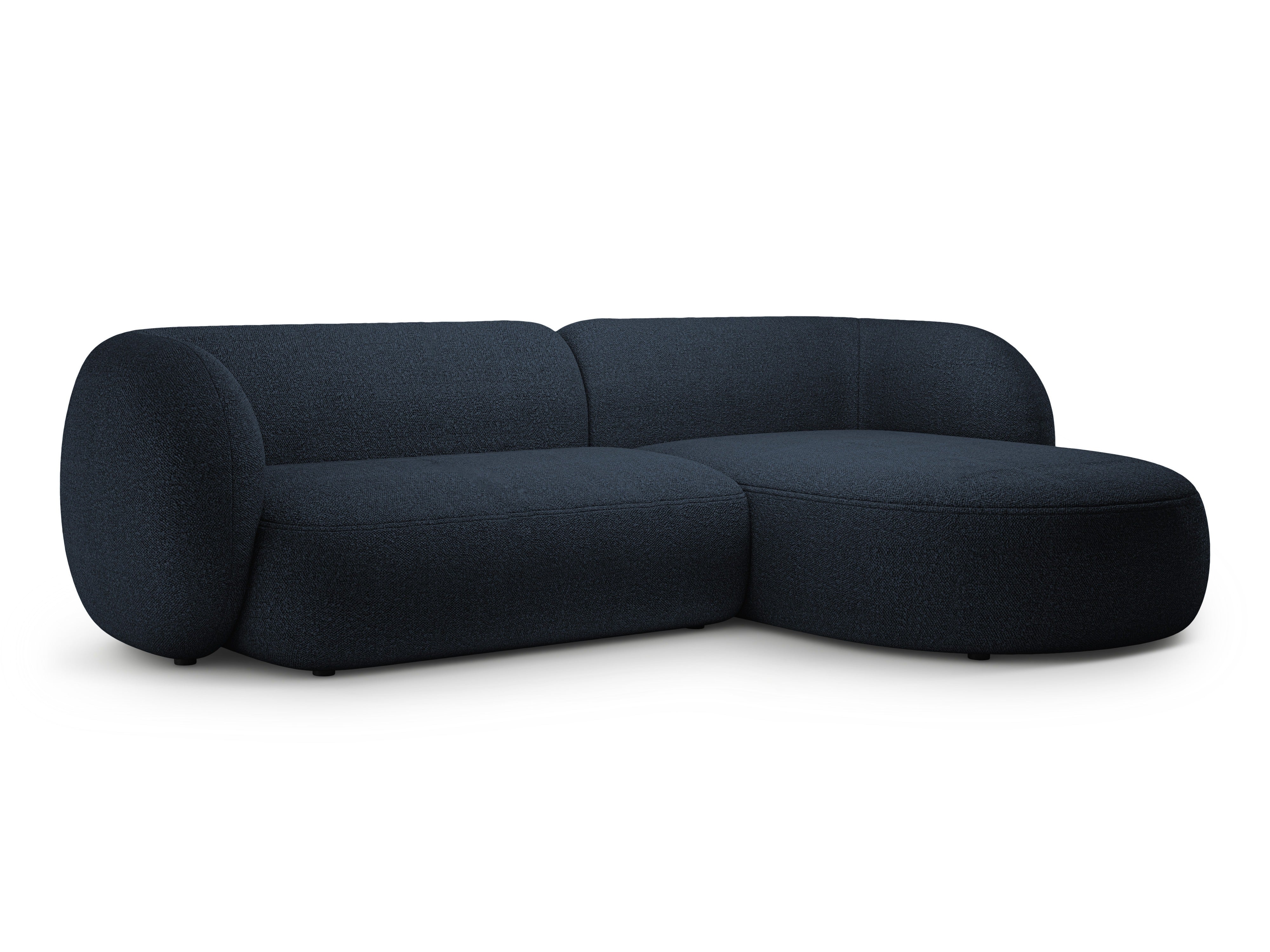 Rechtsseitige 3-Sitzer-Eckcouch KATE in marineblauem Boucle