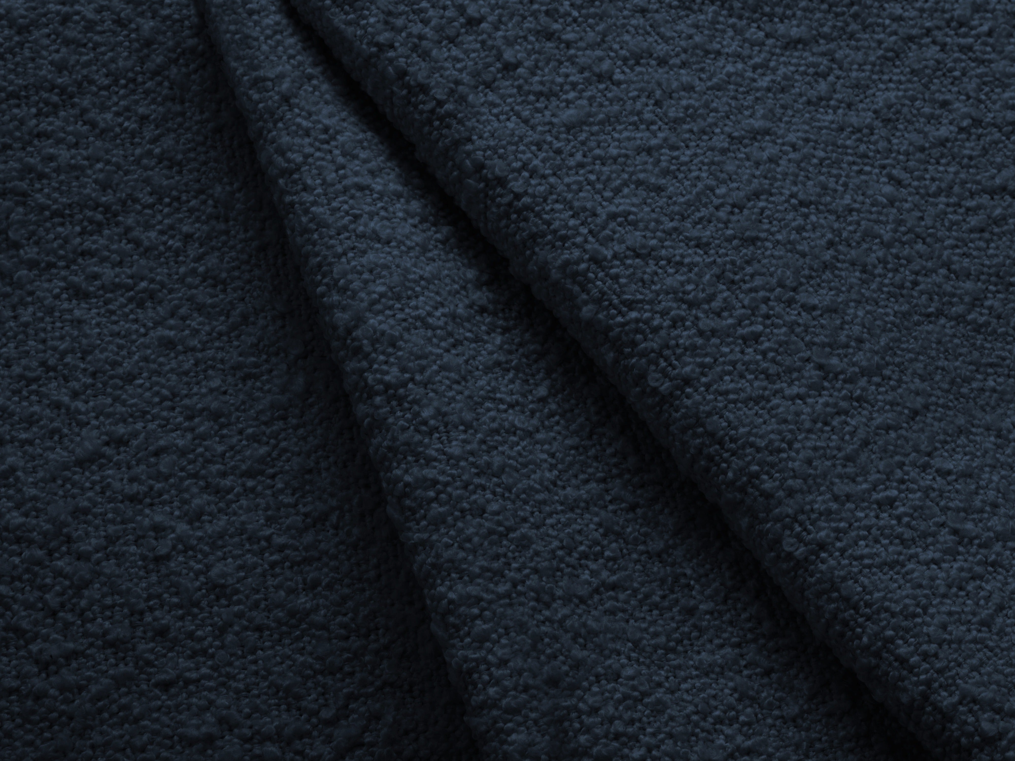 Rechtsseitige 3-Sitzer-Eckcouch KATE in marineblauem Boucle