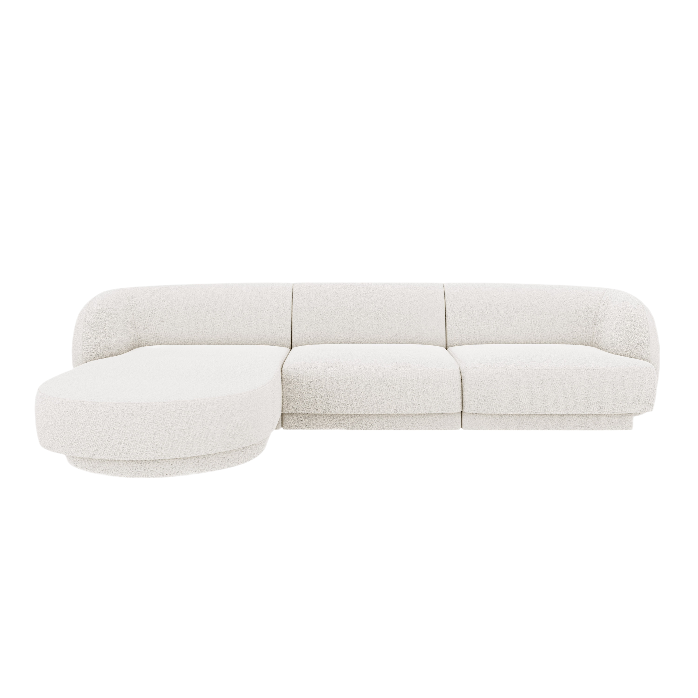 4-seater left-facing corner sofa MILEY white boucle