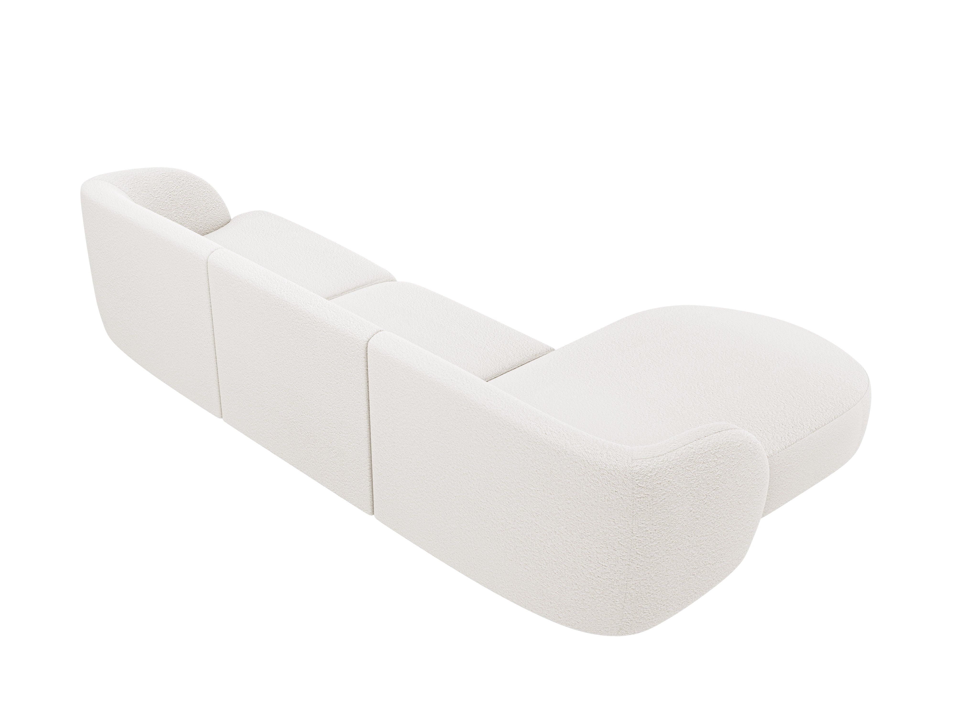 4-seater left-facing corner sofa MILEY white boucle