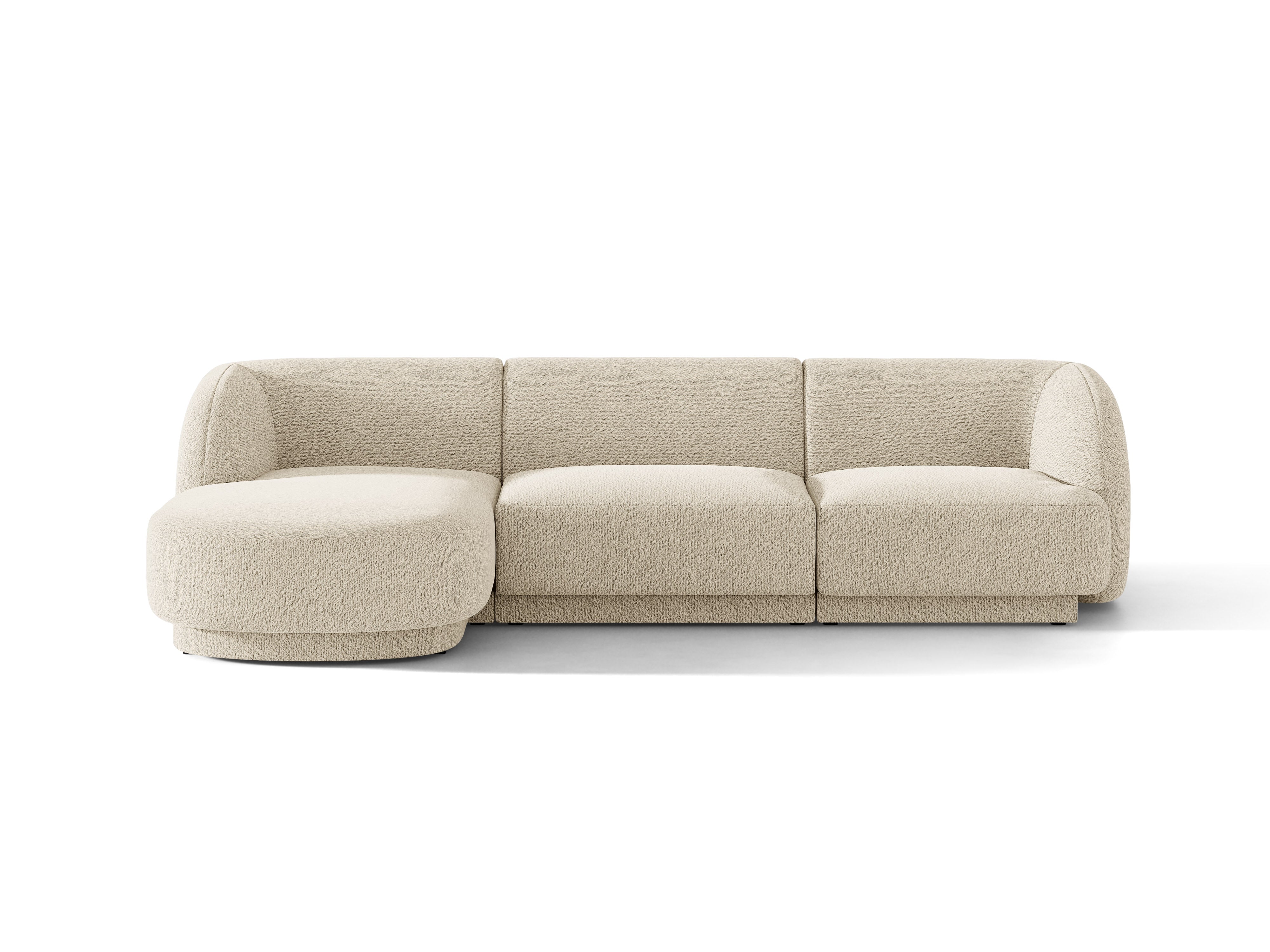4-sitzige linke Eckcouch MILEY beige Boucle