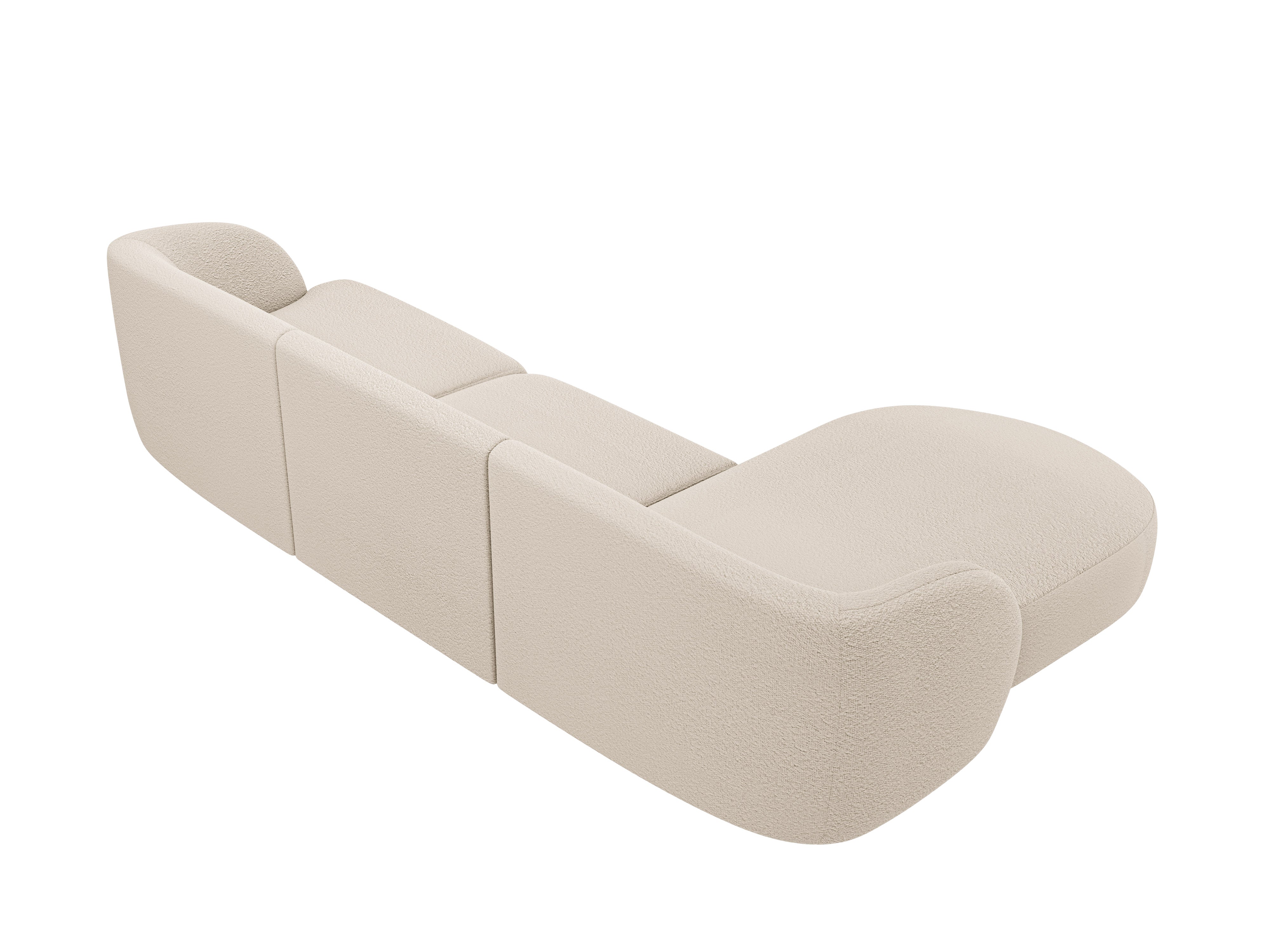 4-seater left-facing corner sofa MILEY beige boucle