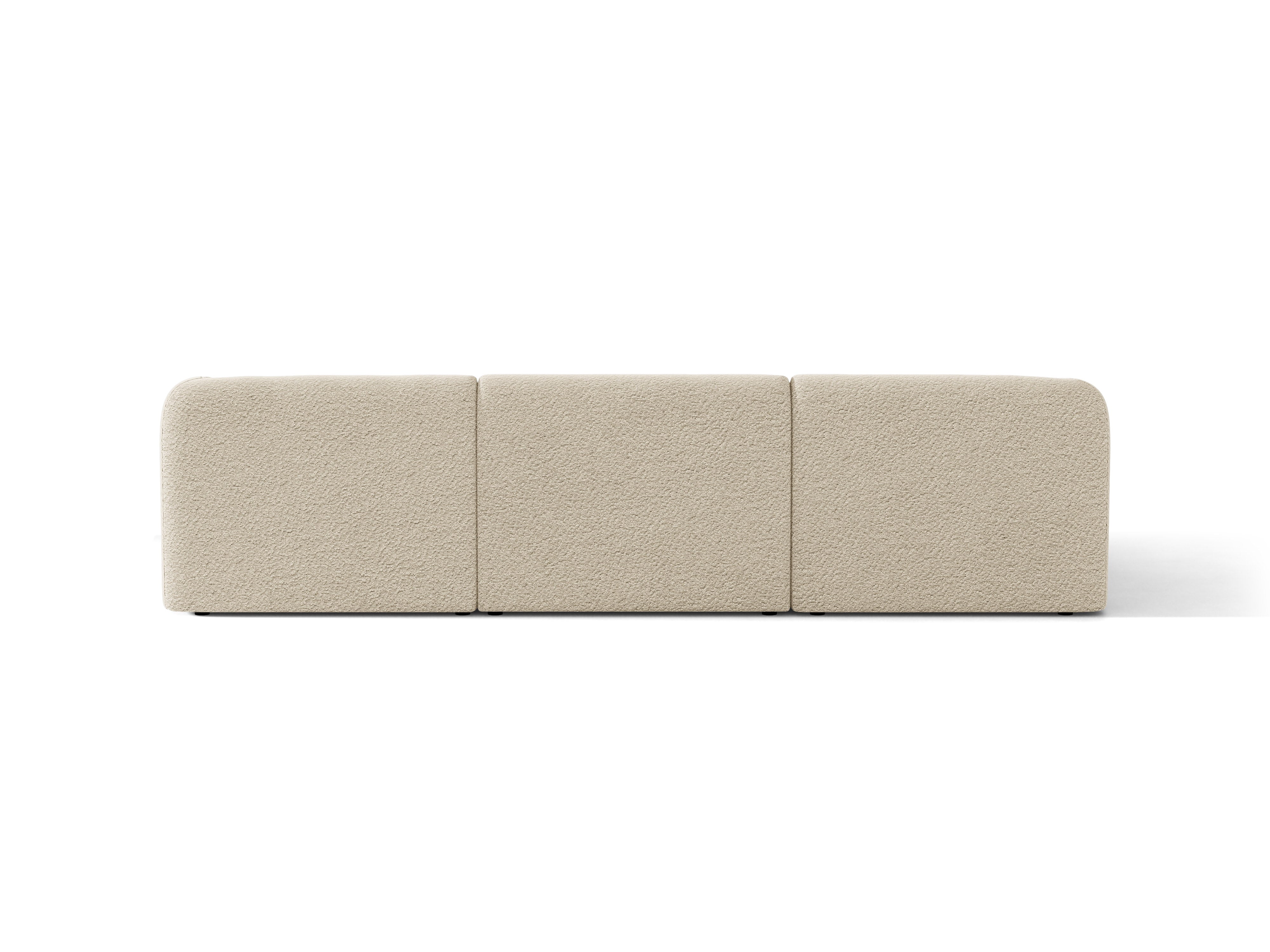4-sitzige linke Eckcouch MILEY beige Boucle