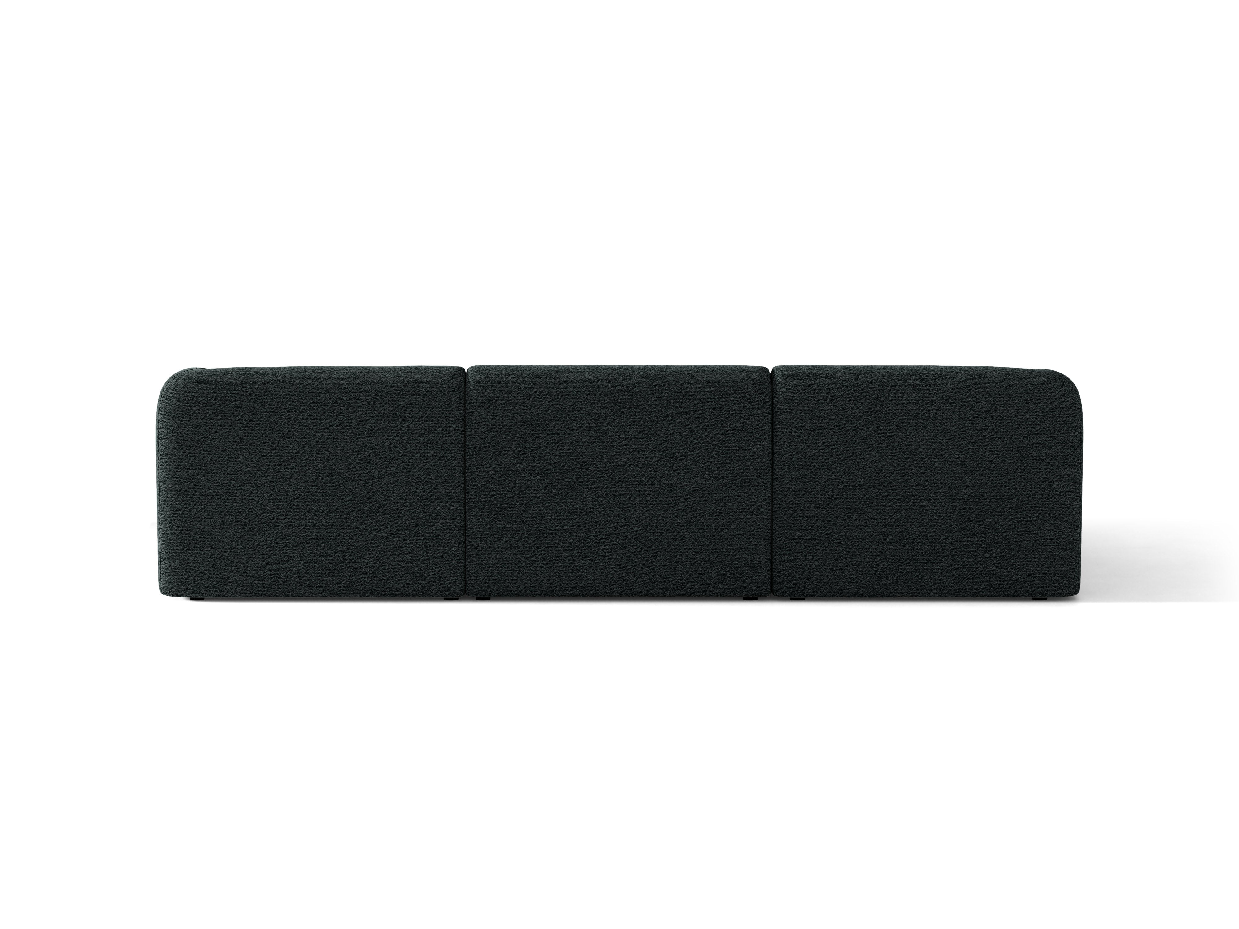 4-sitzige linke Eckcouch MILEY schwarz Boucle