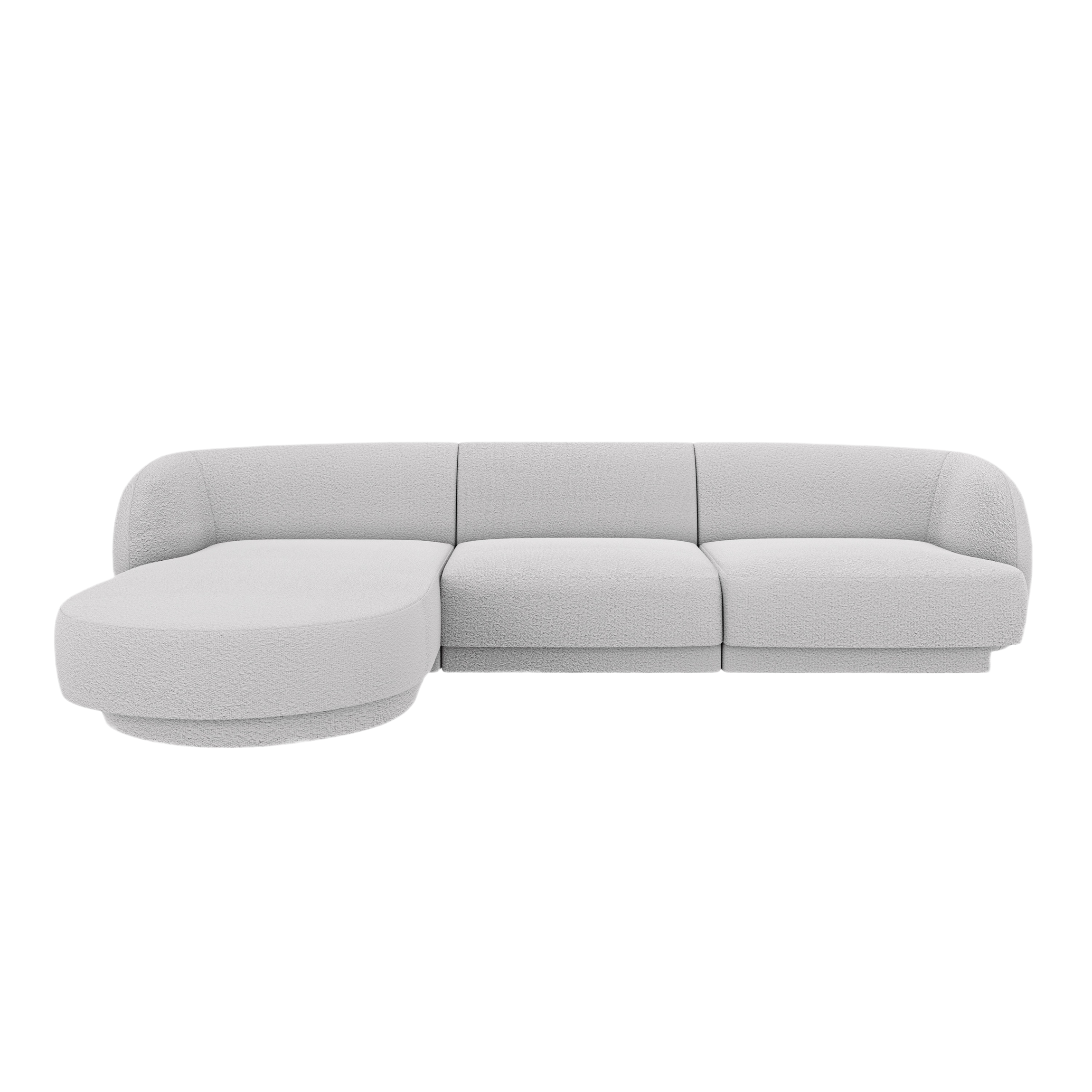 4-seater left-facing corner sofa MILEY light gray boucle